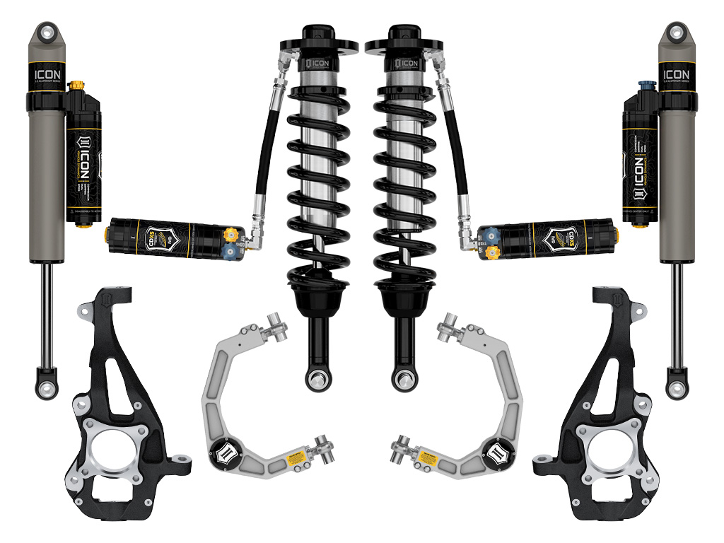 ICON Vehicle Dynamics 21-24 FORD F150 4WD 3.5-4.5" STAGE 4 SUSPENSION SYSTEM BILLET CDXS K93144D