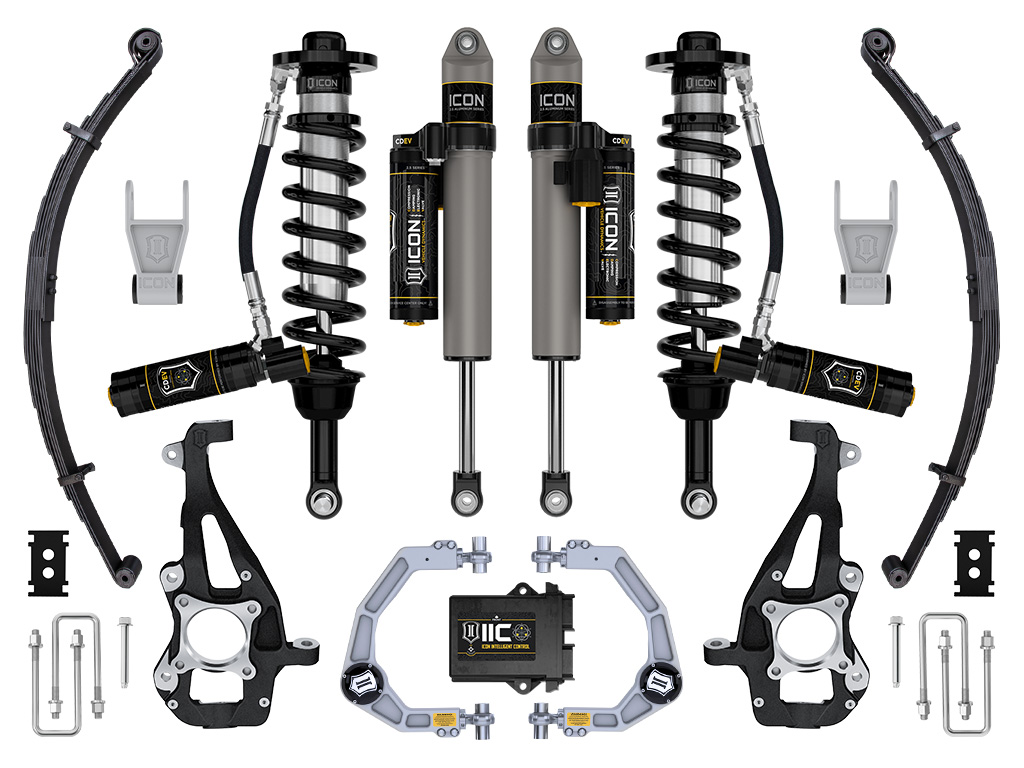 ICON Vehicle Dynamics 21-24 FORD F150 4WD 3.5-4.5" STAGE 5 SUSPENSION SYS BILLET UCA / LEAF PACK K93145L