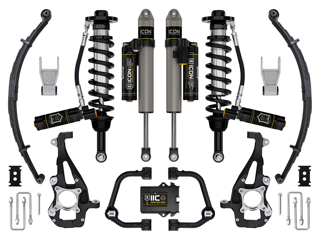 ICON Vehicle Dynamics 21-24 FORD F150 4WD 3.5-4.5" STAGE 5 SUSPENSION SYS TUBULAR UCA / LEAF PACK K93145TL