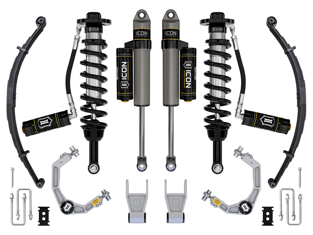 ICON Vehicle Dynamics 21-24 FORD F150 TREMOR 4WD 2.5-3" STAGE 3 SUSPENSION SYS BILLET UCA / LEAF PACK K93163L