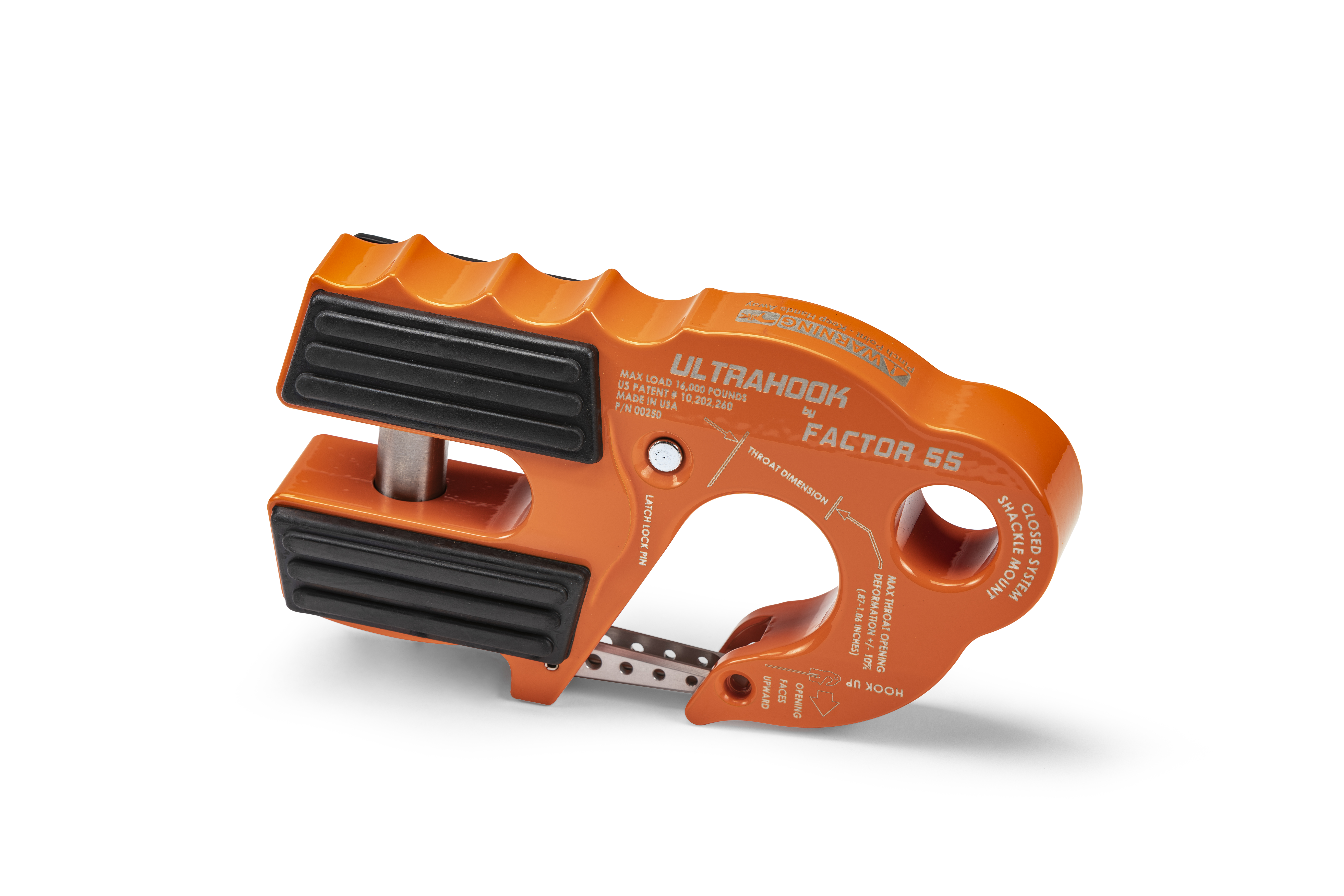 Factor 55 ULTRAHOOK WINCH HOOK WITH SHACKLE MOUNT -- ORANGE 00250-07