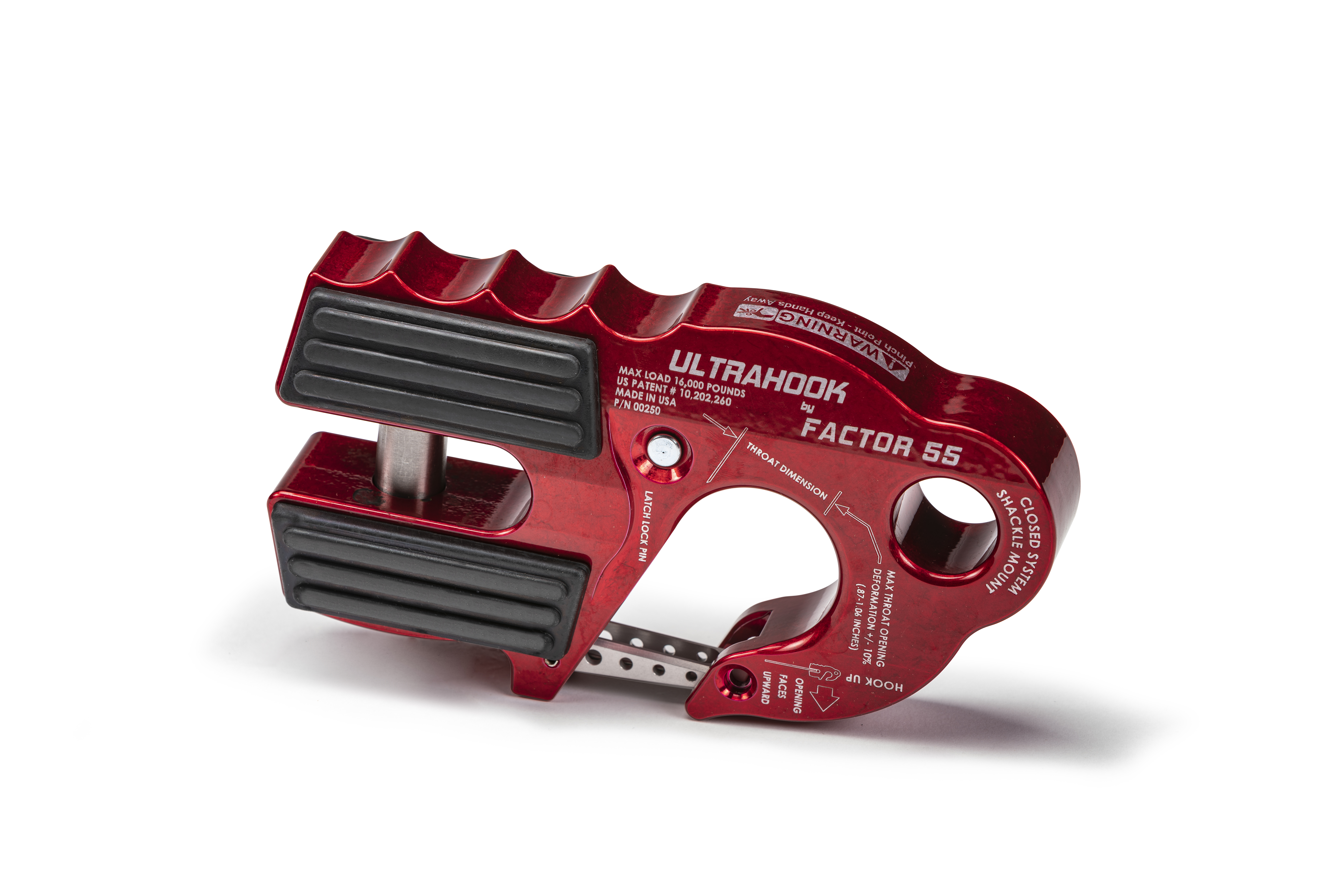 Factor 55 ULTRAHOOK WINCH HOOK WITH SHACKLE MOUNT -- RED 00250-01