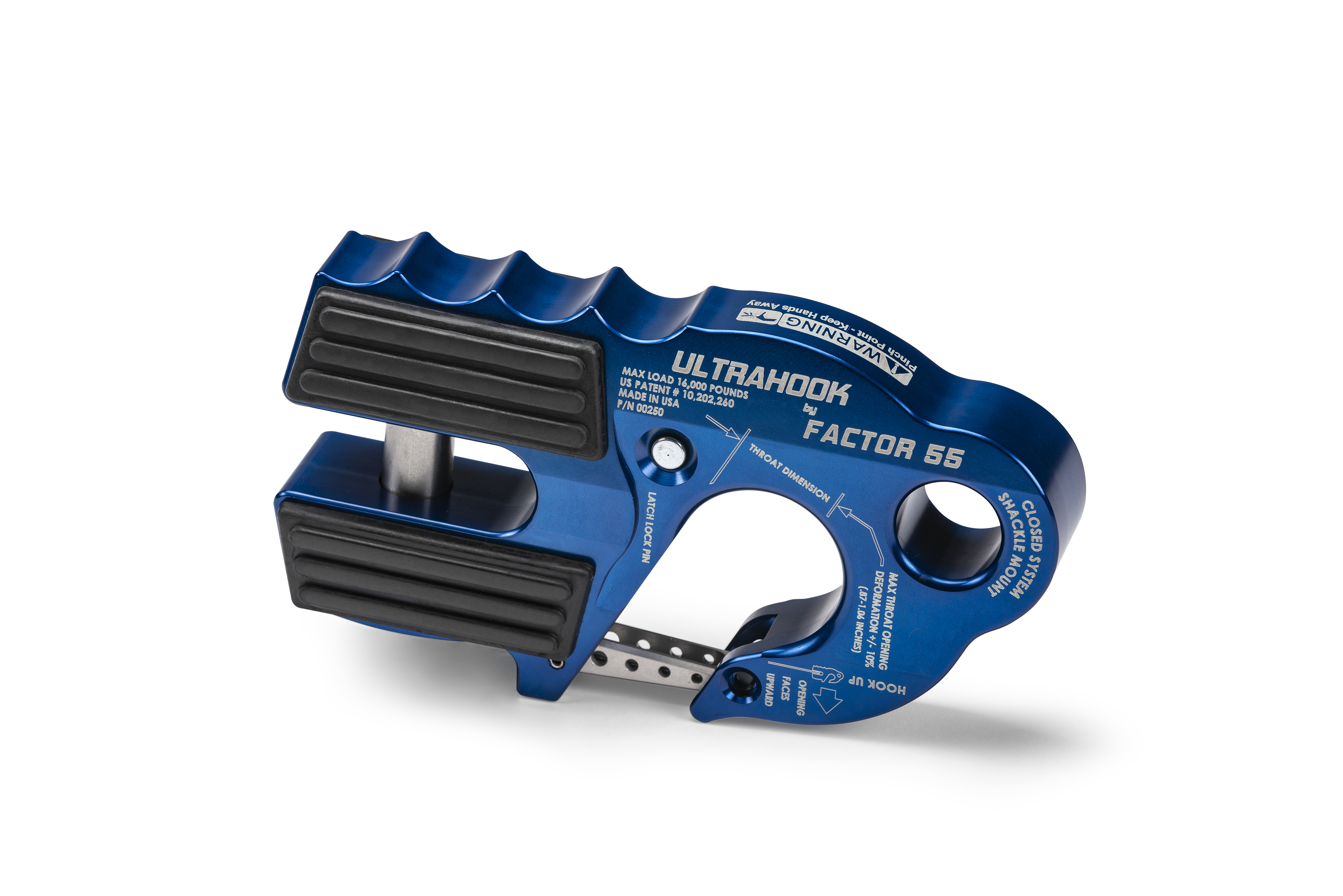 Factor 55 ULTRAHOOK WINCH HOOK WITH SHACKLE MOUNT -- BLUE 00250-02