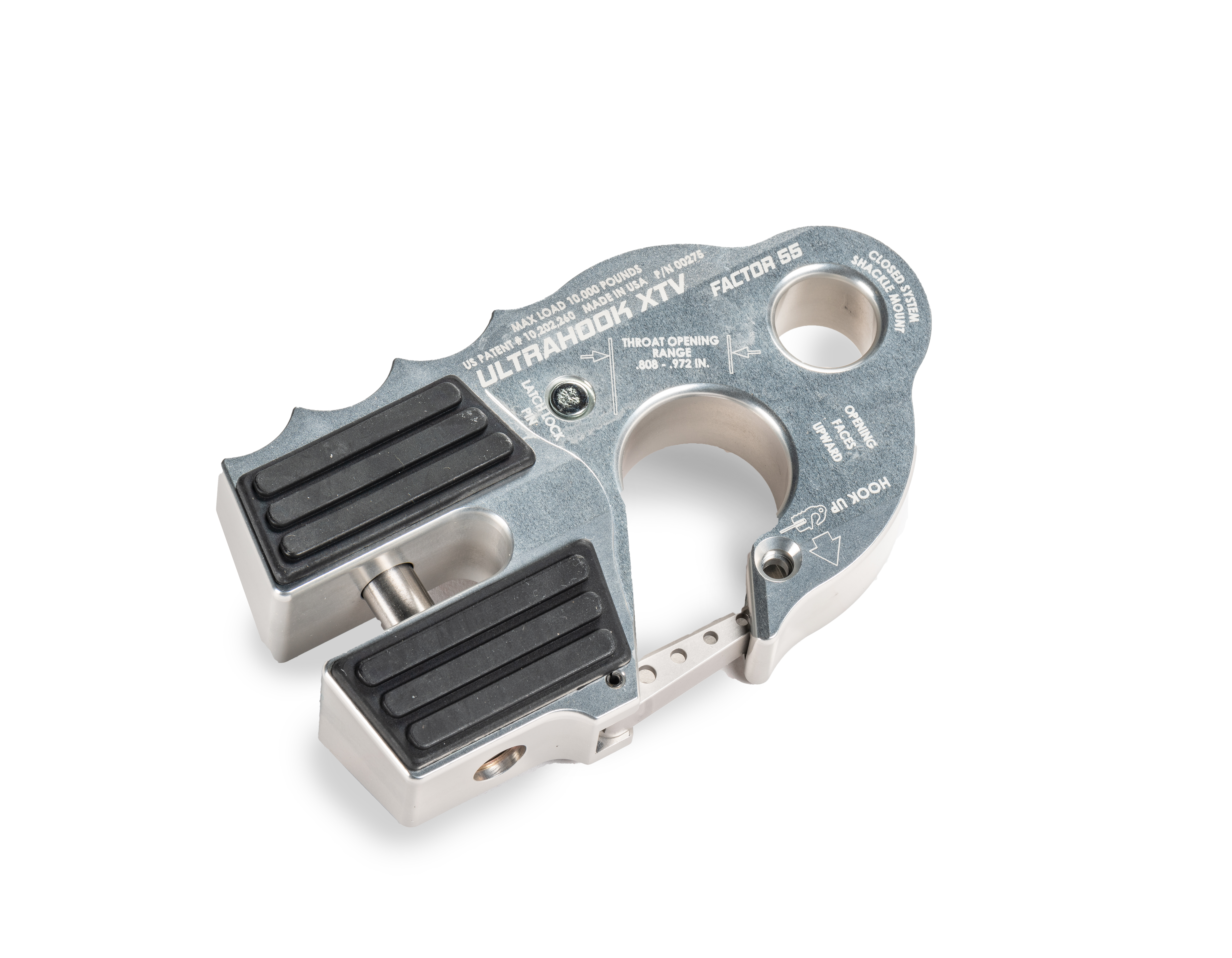 Factor 55 ULTRAHOOK XTV WINCH HOOK WITH SHACKLE MOUNT -- SILVER 00275-05