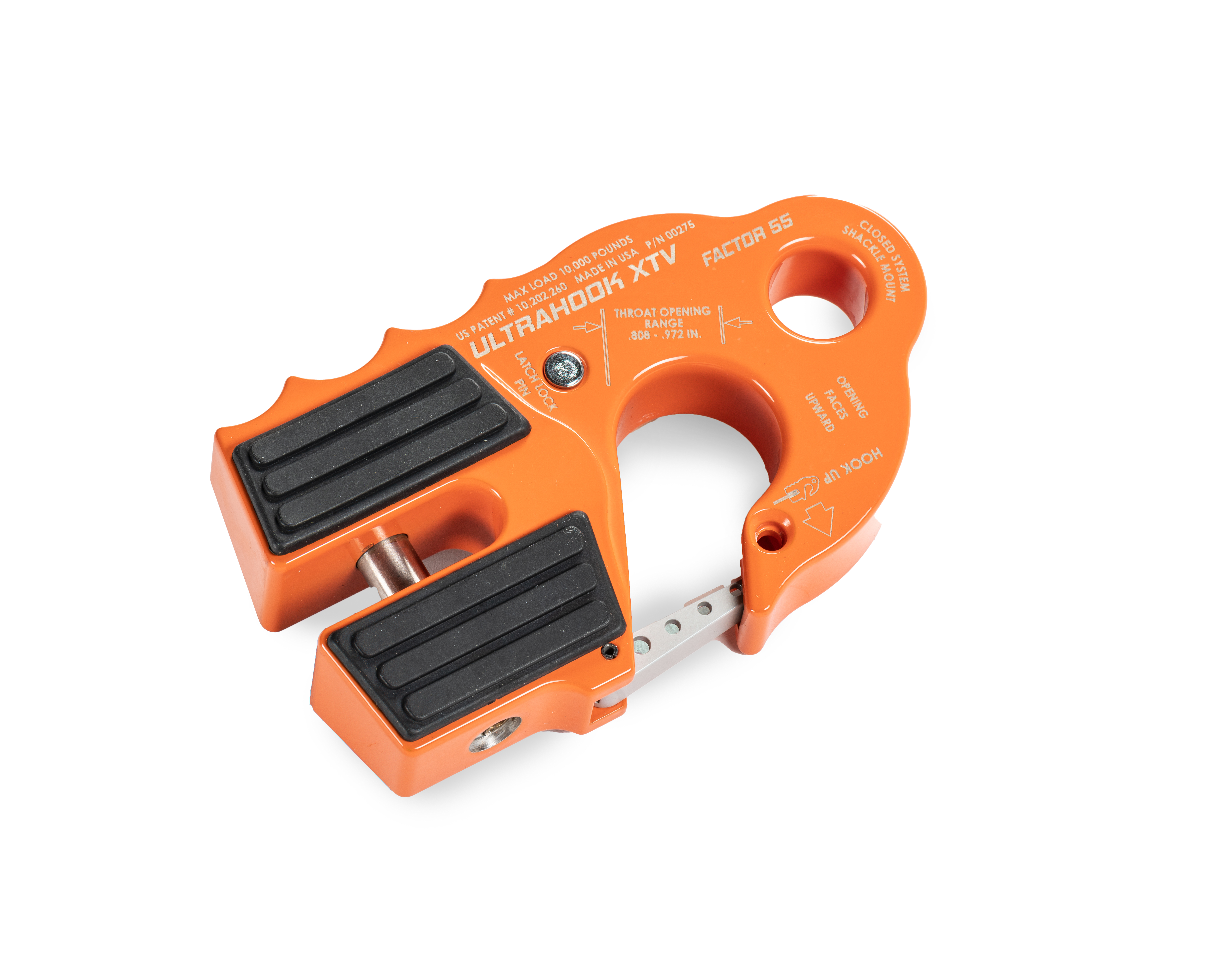 Factor 55 ULTRAHOOK XTV WINCH HOOK WITH SHACKLE MOUNT -- ORANGE 00275-07