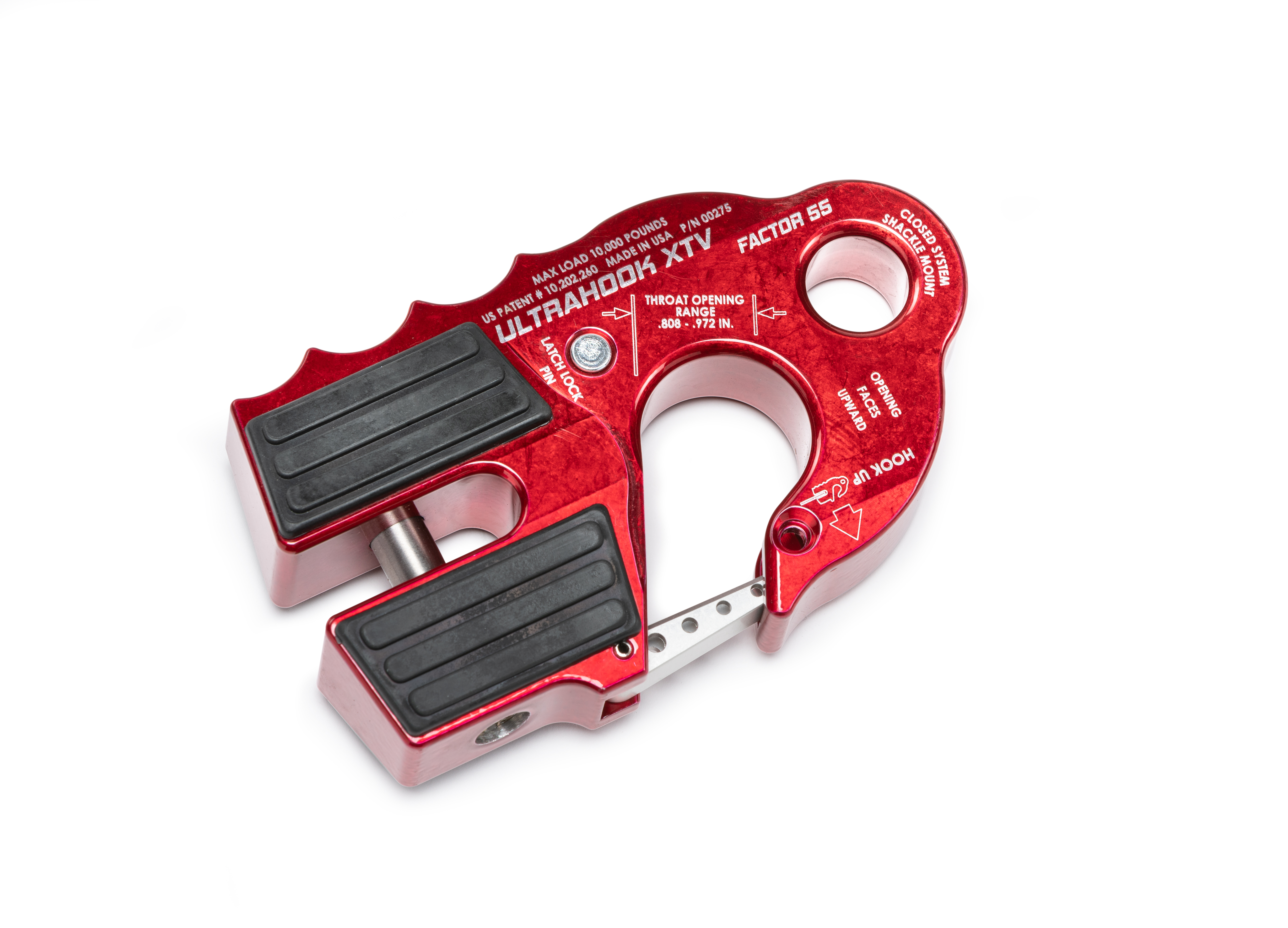 Factor 55 ULTRAHOOK XTV WINCH HOOK WITH SHACKLE MOUNT -- RED 00275-01