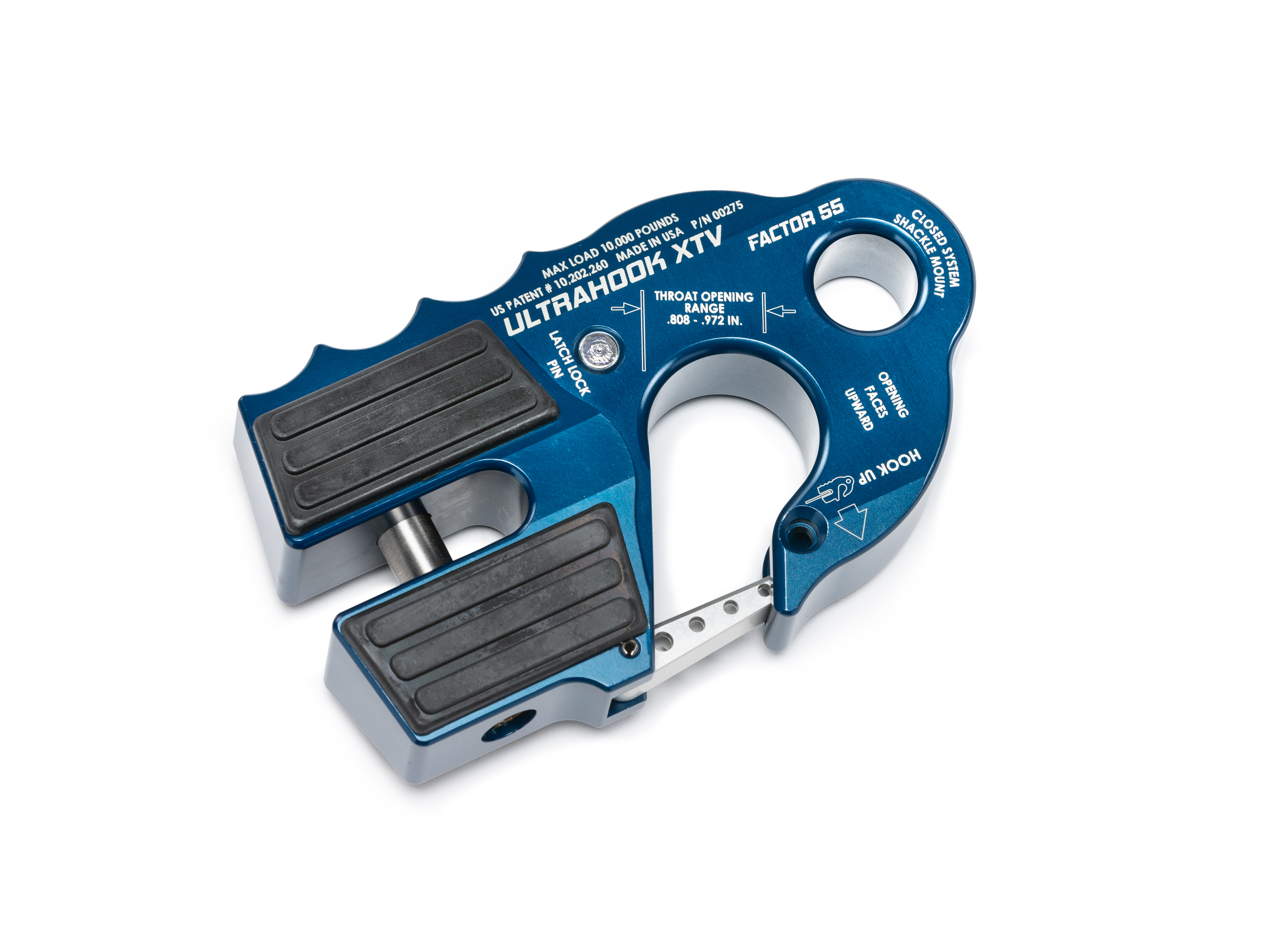 Factor 55 ULTRAHOOK XTV WINCH HOOK WITH SHACKLE MOUNT -- BLUE 00275-02