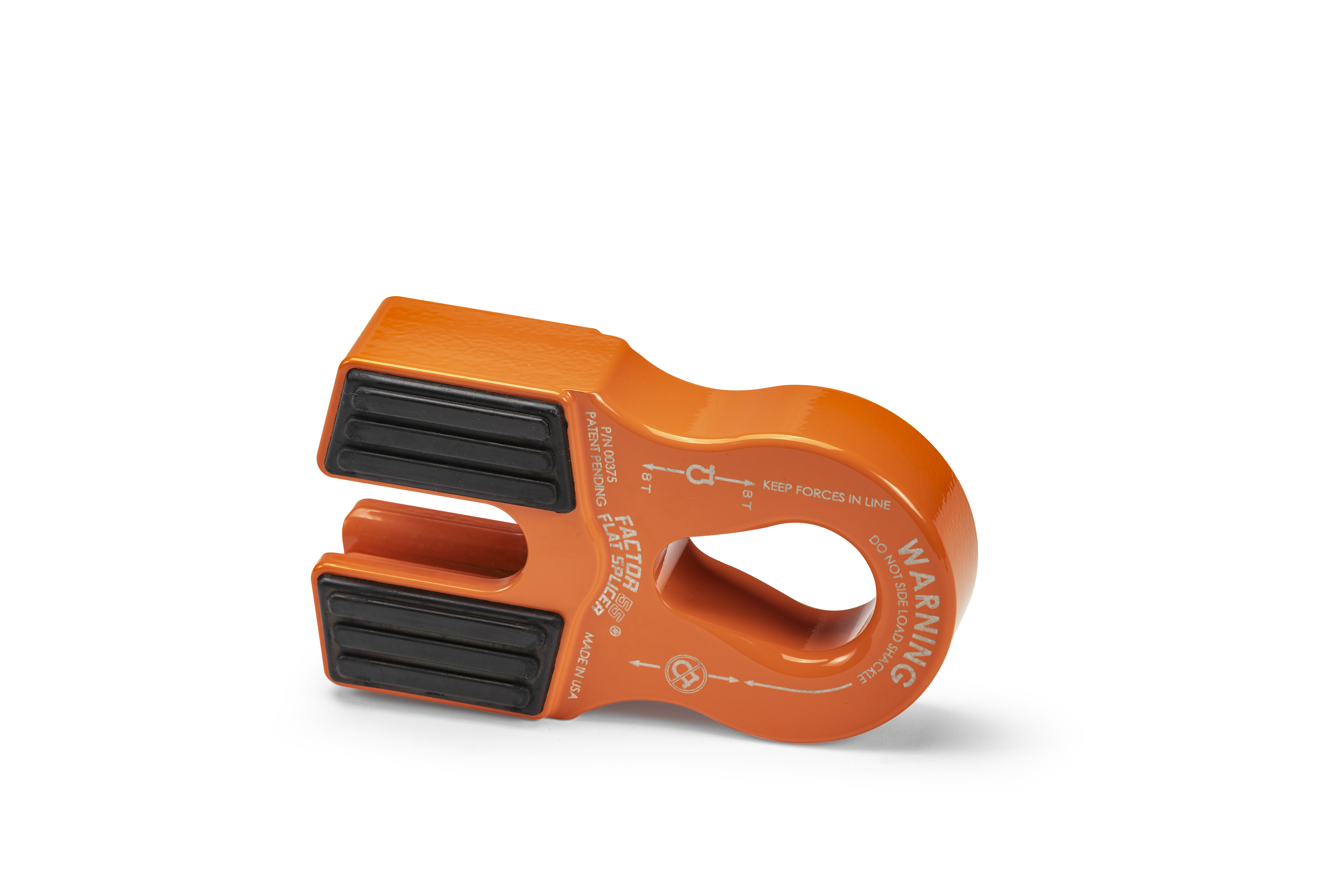 Factor 55 FLAT SPLICER 3/8-1/2" SYNTHETIC ROPE SPLICE-ON SHACKLE MOUNT -- ORANGE 00375-07