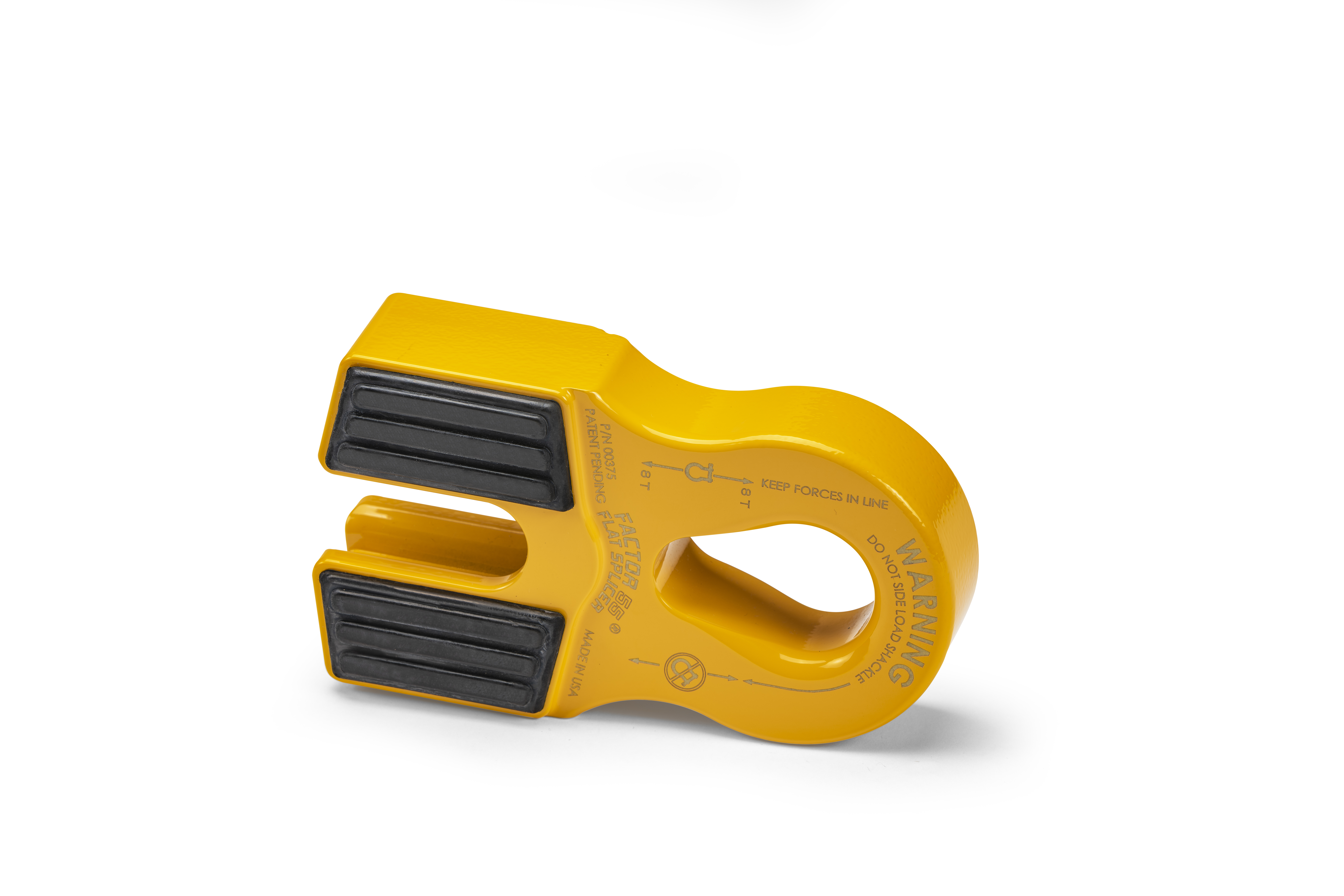 Factor 55 FLAT SPLICER 3/8-1/2" SYNTHETIC ROPE SPLICE-ON SHACKLE MOUNT -- YELLOW 00375-03