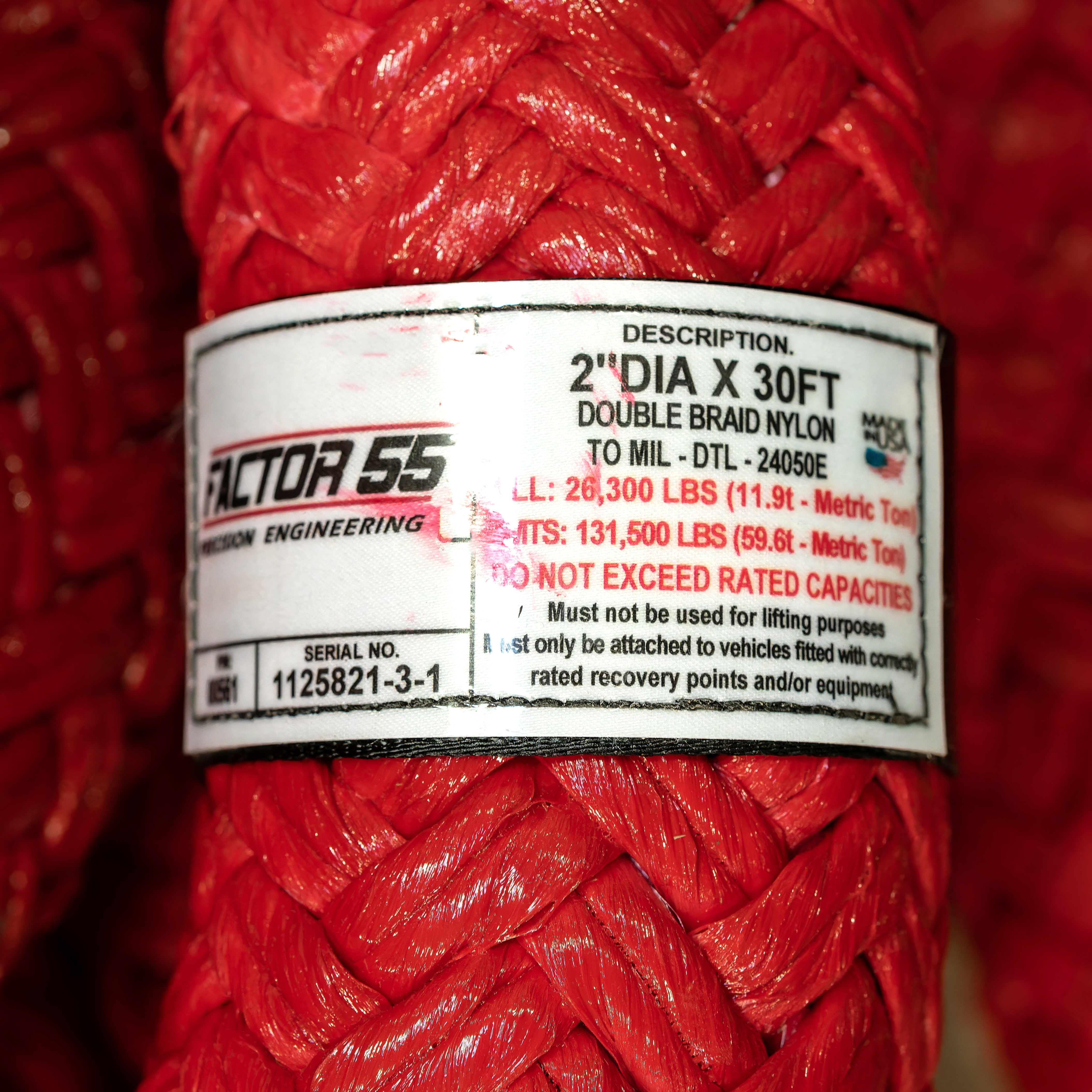 Factor 55 EXTREME DUTY KINETIC ENERGY ROPE 2IN DIA X 30 FT 00561