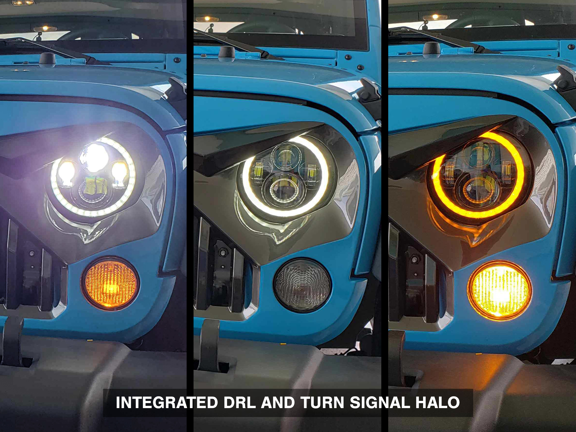Raxiom Axial Series LED Halo Headlights with DRL and Amber Turn Signals J108037