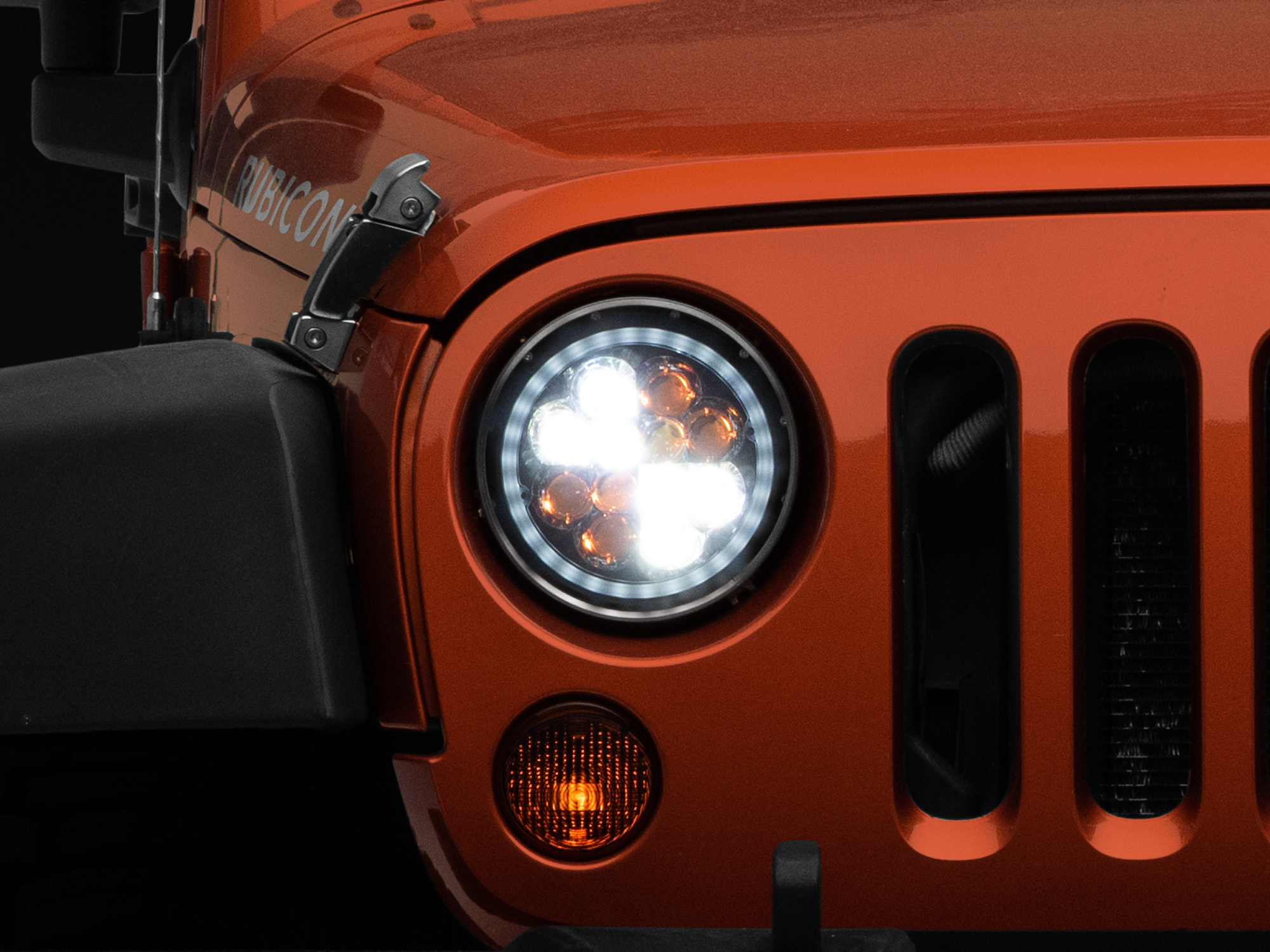 Raxiom Axial Series Spider LED Headlights with Amber DRL and Angel Eye Halo J108047