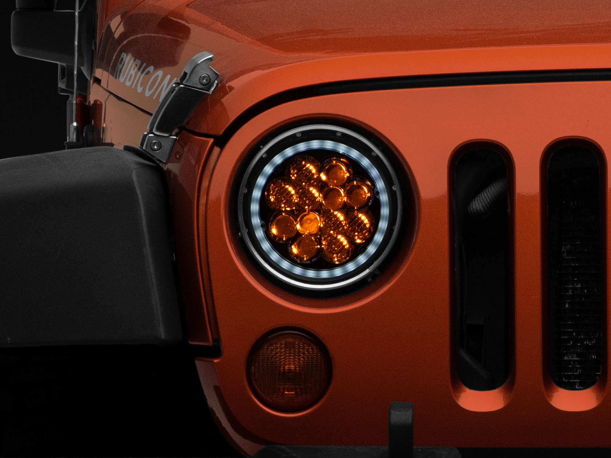 Raxiom Axial Series Spider LED Headlights with Amber DRL and Angel Eye Halo J108047