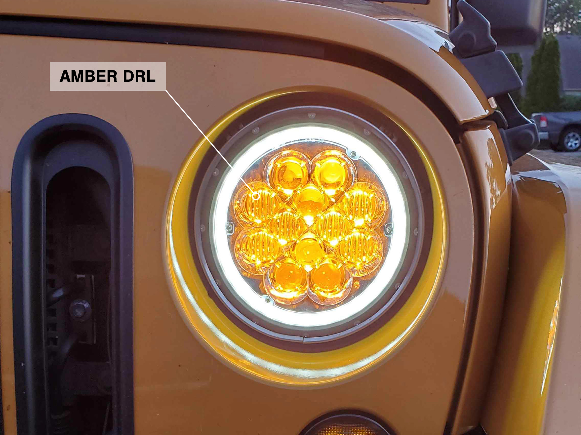 Raxiom Axial Series Spider LED Headlights with Amber DRL and Angel Eye Halo J108047
