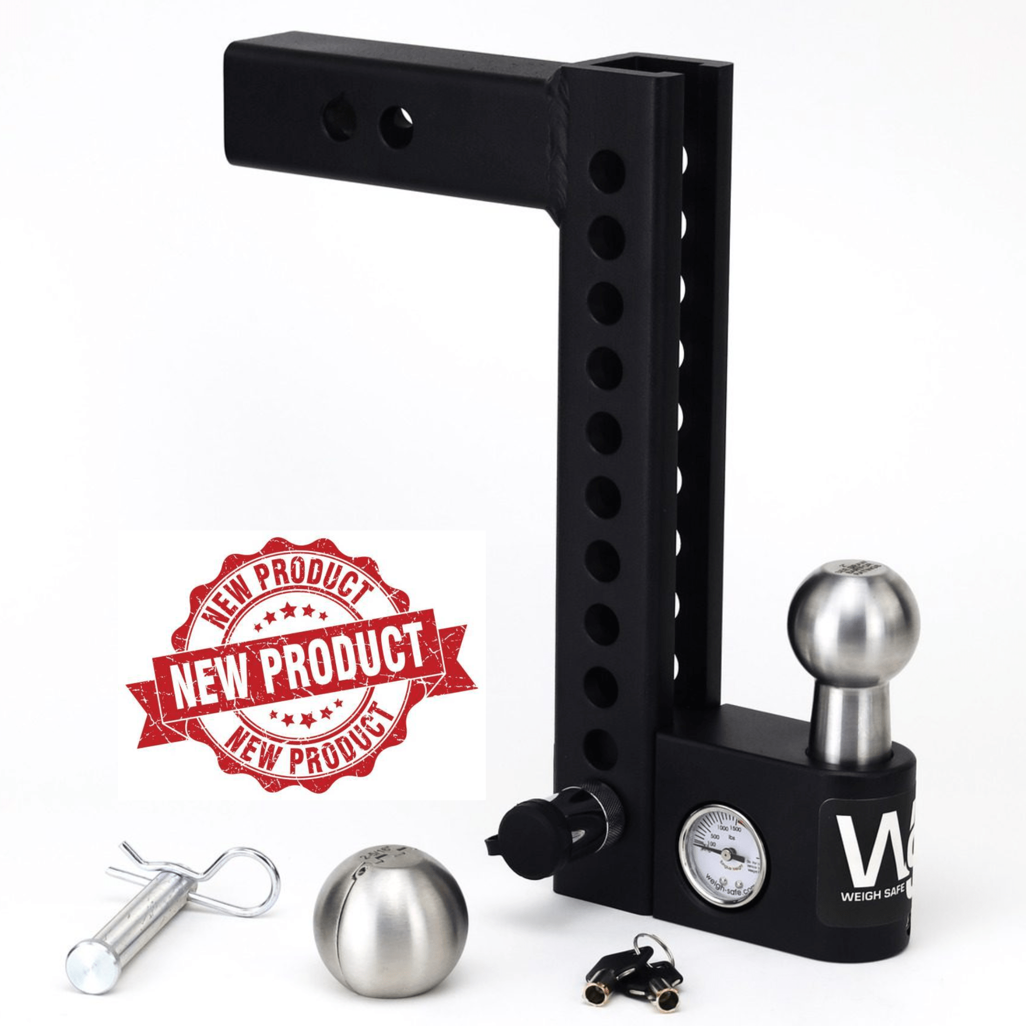 Weigh Safe Aero Hitch Adjustable Ball Mount - 10" Drop Hitch, 2" Shank AWS10-2