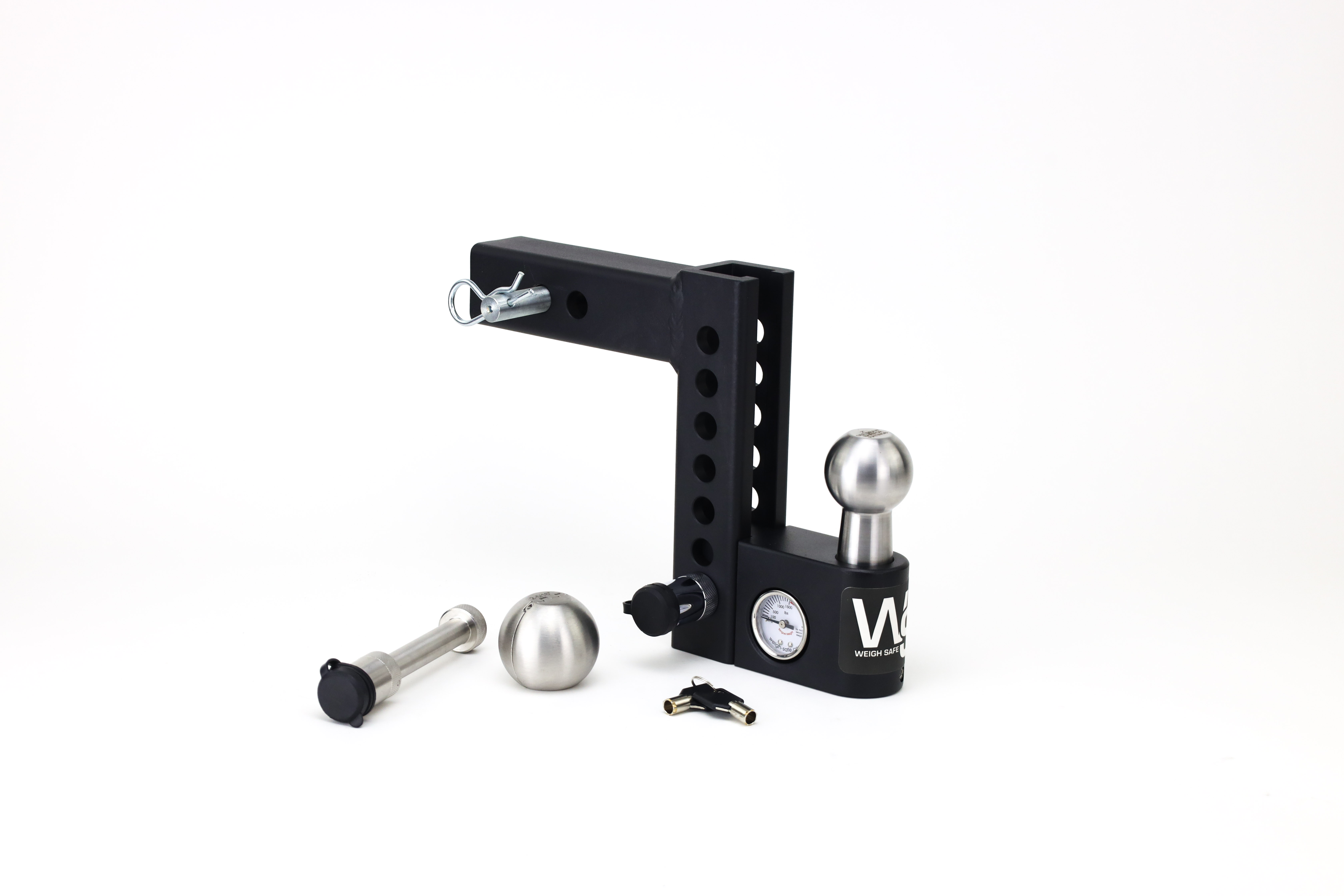 Weigh Safe Aero Hitch Adjustable Ball Mount - 6" Drop Hitch, 2" Shank w/Hitch Pin Lock AWS6-2-KA