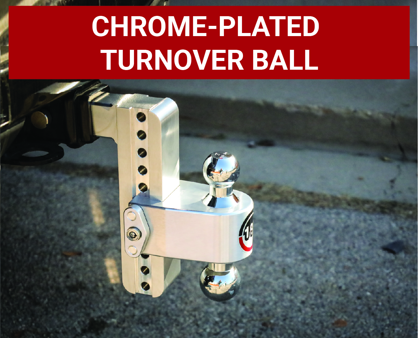 Weigh Safe 180 Hitch - Drop Hitch w/Chrome Combo Ball - 8" Drop for 2" Shank CTB8-2