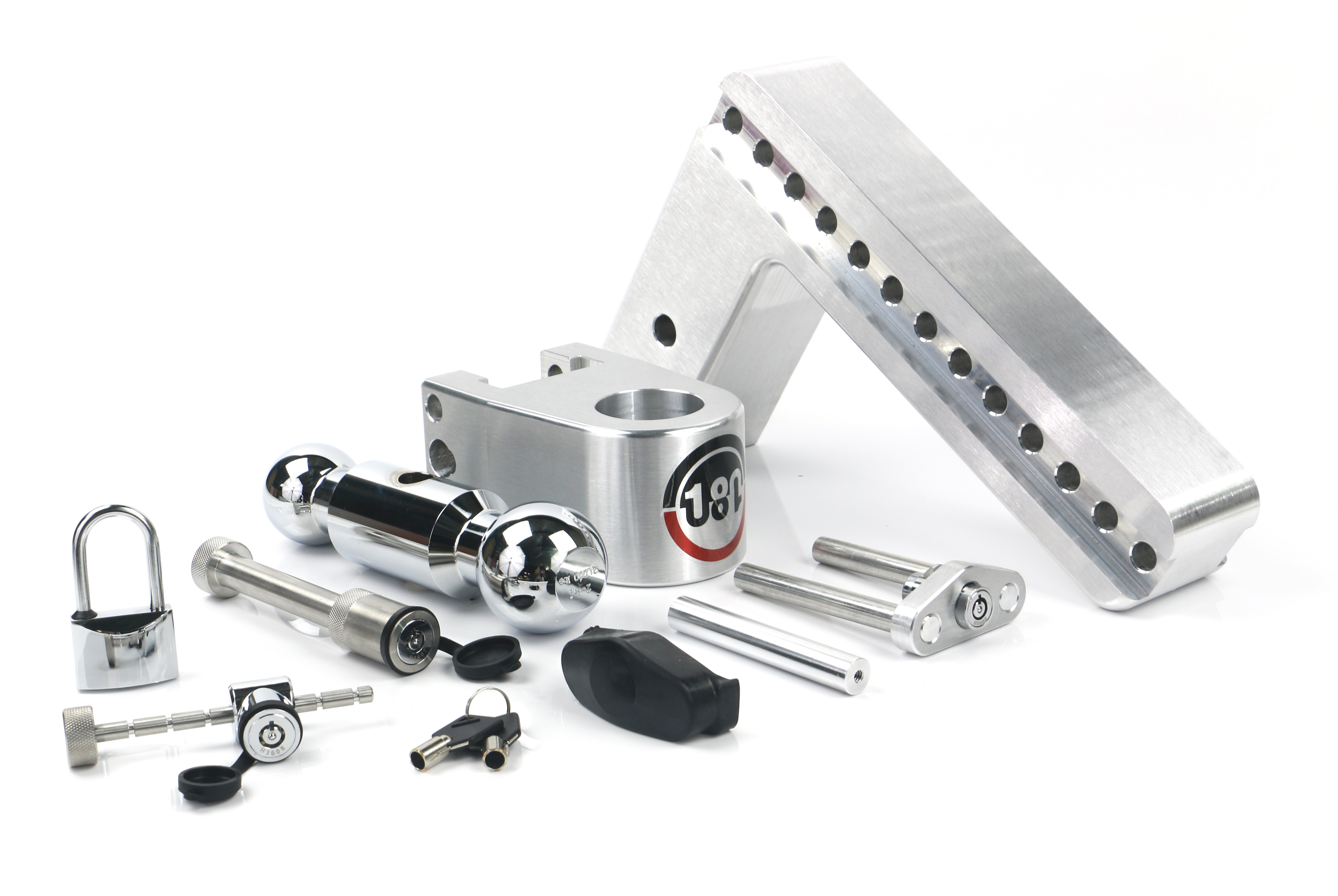 Weigh Safe 180 Hitch - Drop Hitch w/Chrome Combo Ball - 10" Drop for 3" Shank w/Lock Set CTB10-3-SET