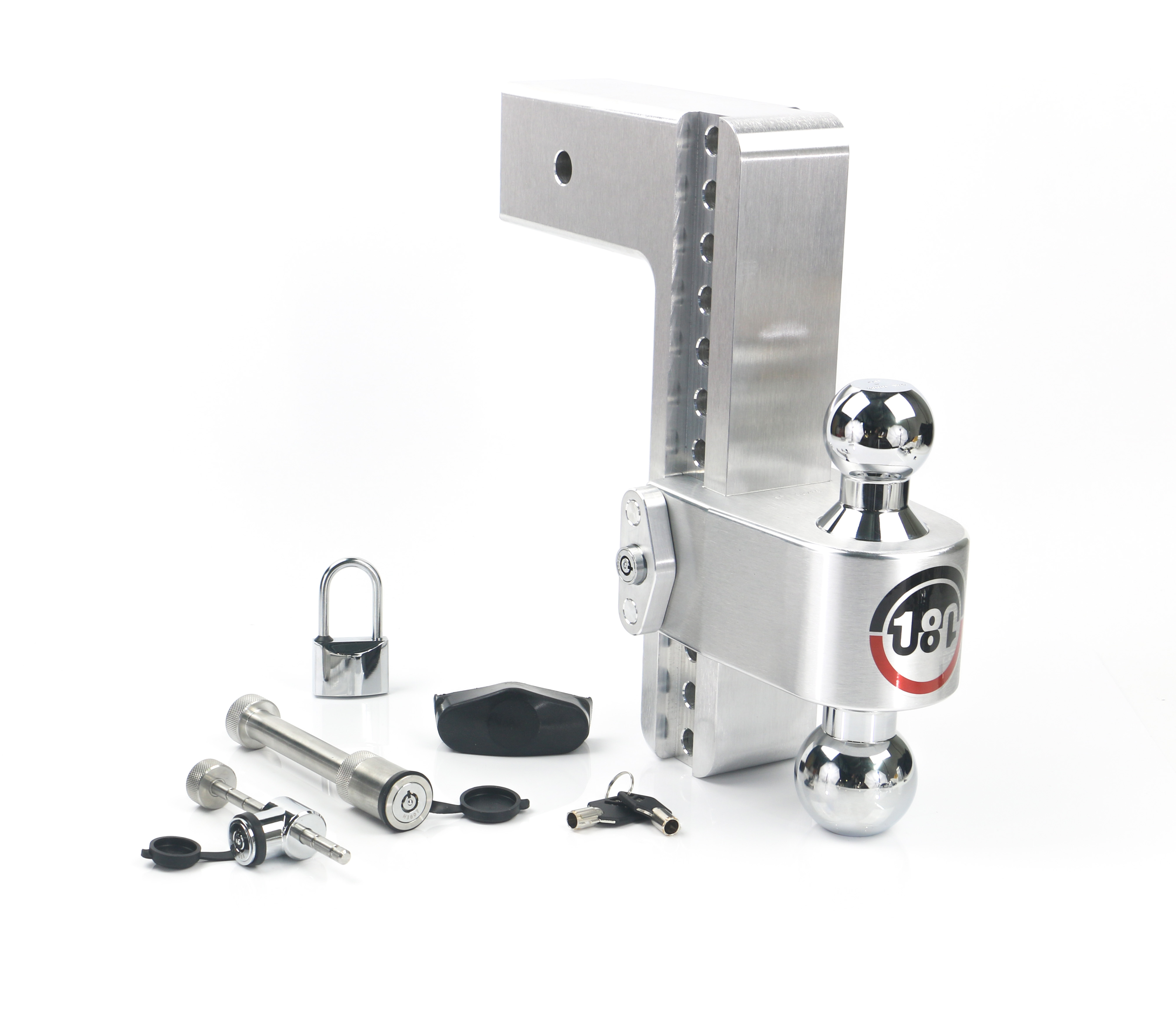 Weigh Safe 180 Hitch - Drop Hitch w/Chrome Combo Ball - 10" Drop for 3" Shank w/Lock Set CTB10-3-SET