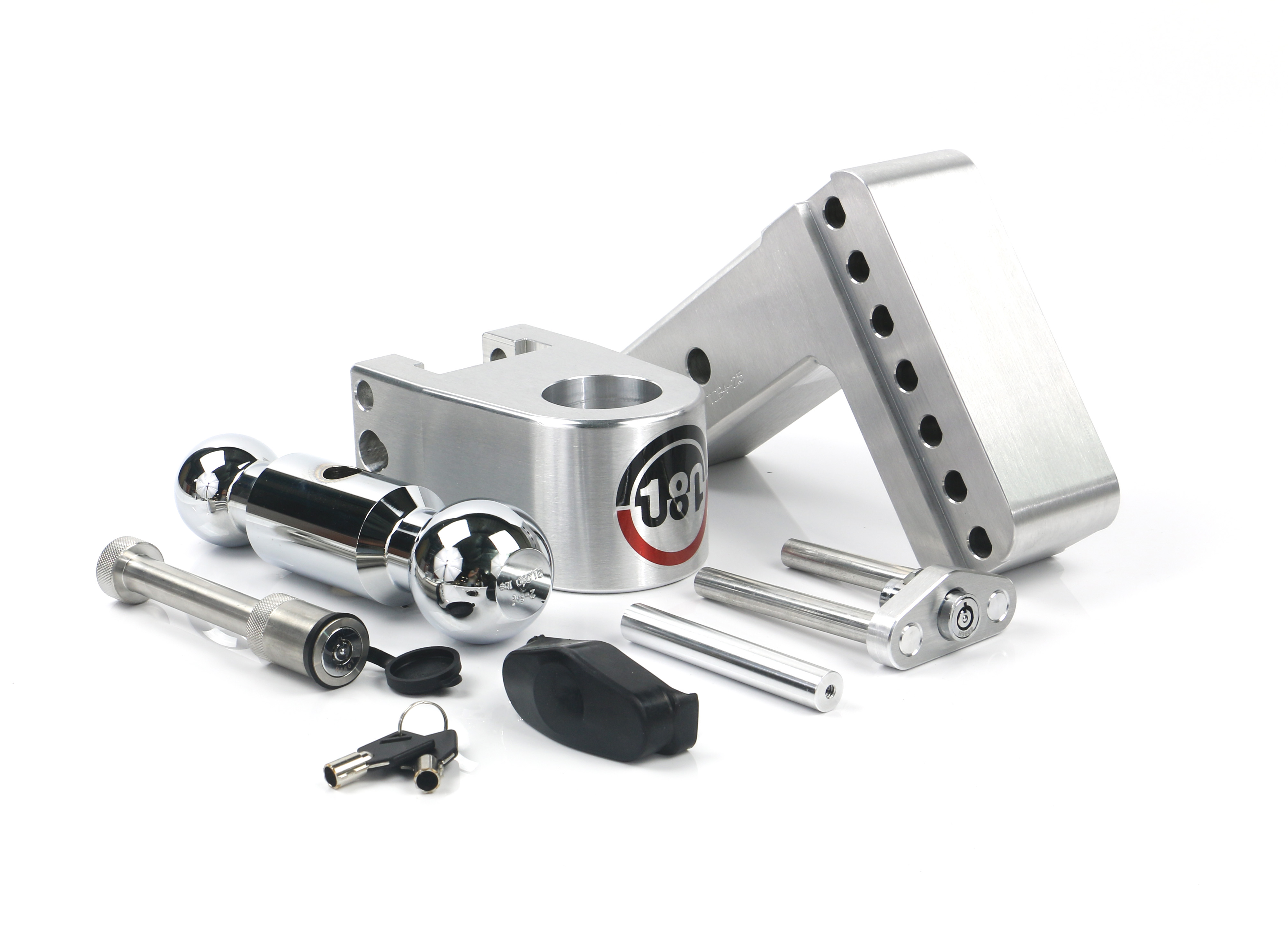 Weigh Safe 180 Hitch - Drop Hitch w/Chrome Combo Ball - 4" Drop for 2.5" Shank w/Hitch Pin CTB4-2.5-KA