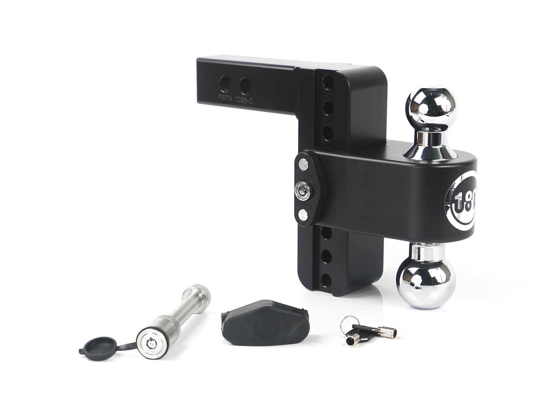 Weigh Safe Black 180 Hitch w/ Chrome Combo Ball - 6" Drop for 2" Shank - w/Hitch Pin Lock CTB6-2-KA-CER-BLA