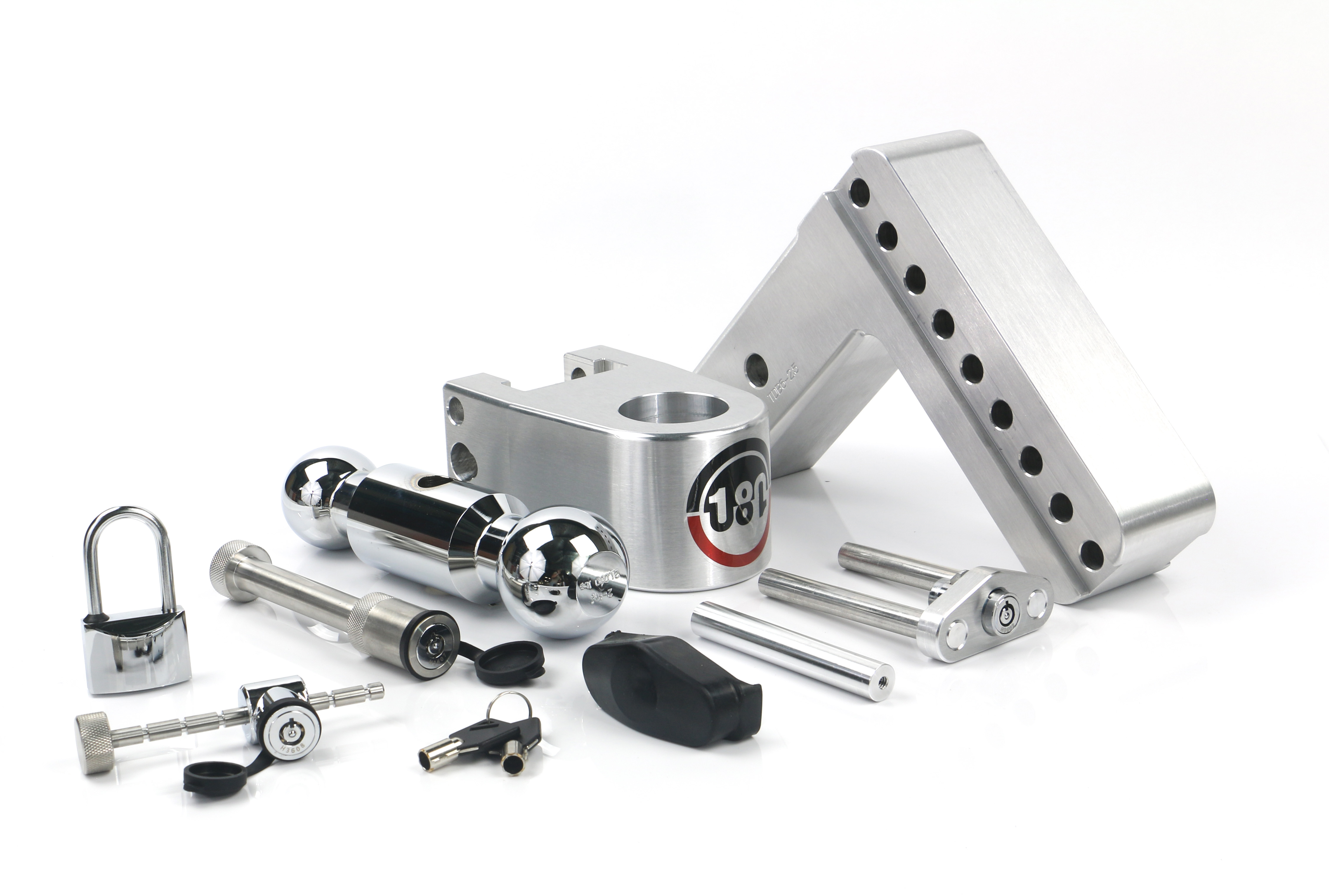 Weigh Safe 180 Hitch - Drop Hitch w/Chrome Combo Ball - 6" Drop for 2.5" Shank w/Lock Set CTB6-2.5-SET