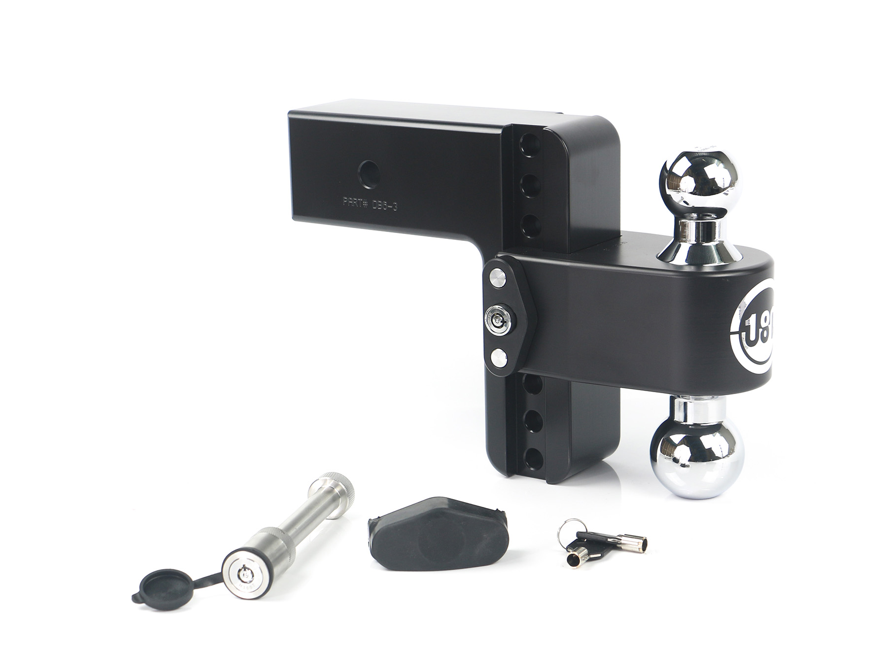 Weigh Safe Black 180 Hitch w/ Chrome Combo Ball - 6" Drop for 3" Shank w/Hitch Pin Lock CTB6-3-KA-CER-BLA
