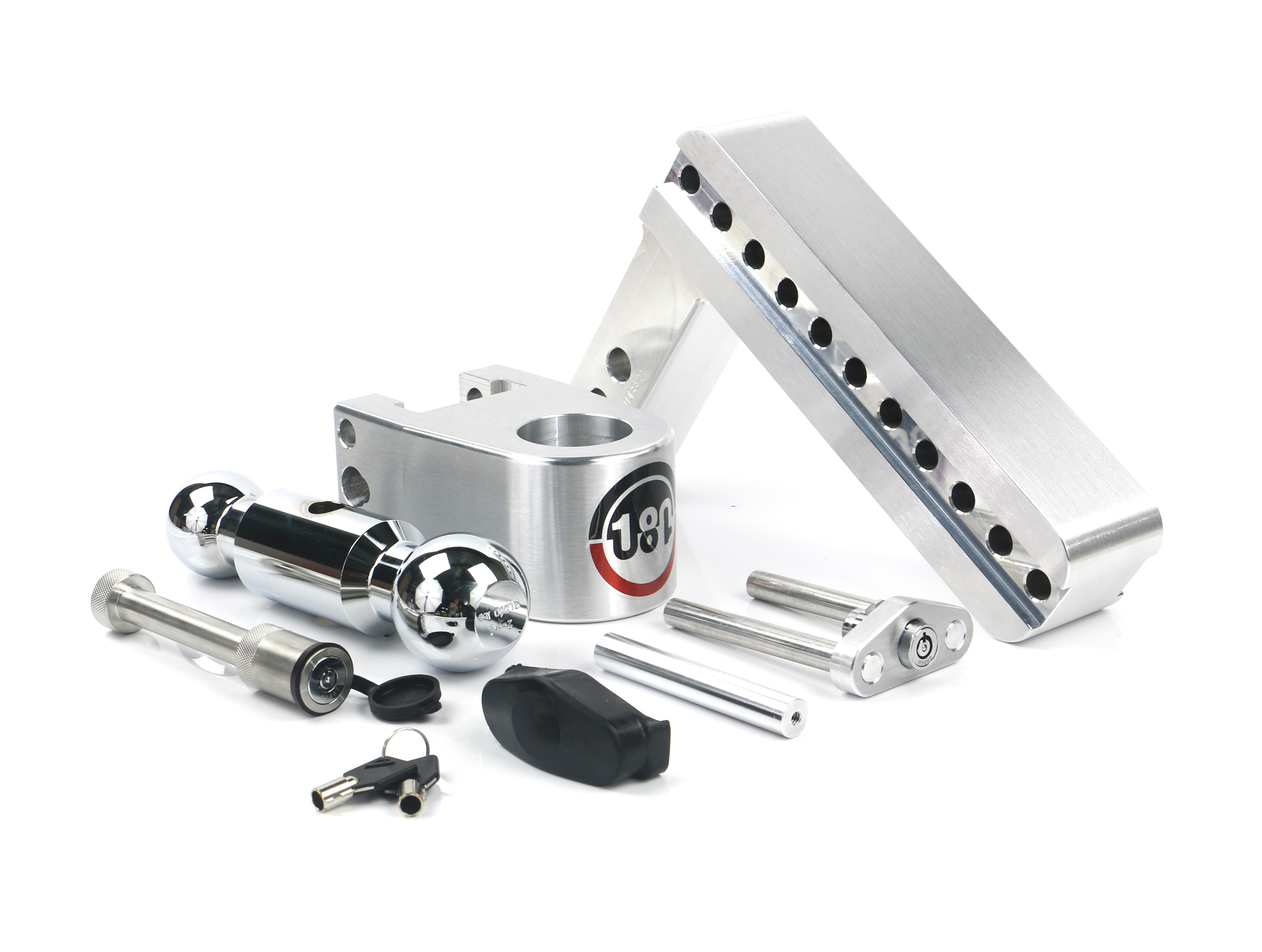 Weigh Safe 180 Hitch - Drop Hitch w/Chrome Combo Ball - 8" Drop for 2" Shank w/Hitch Pin CTB8-2-KA