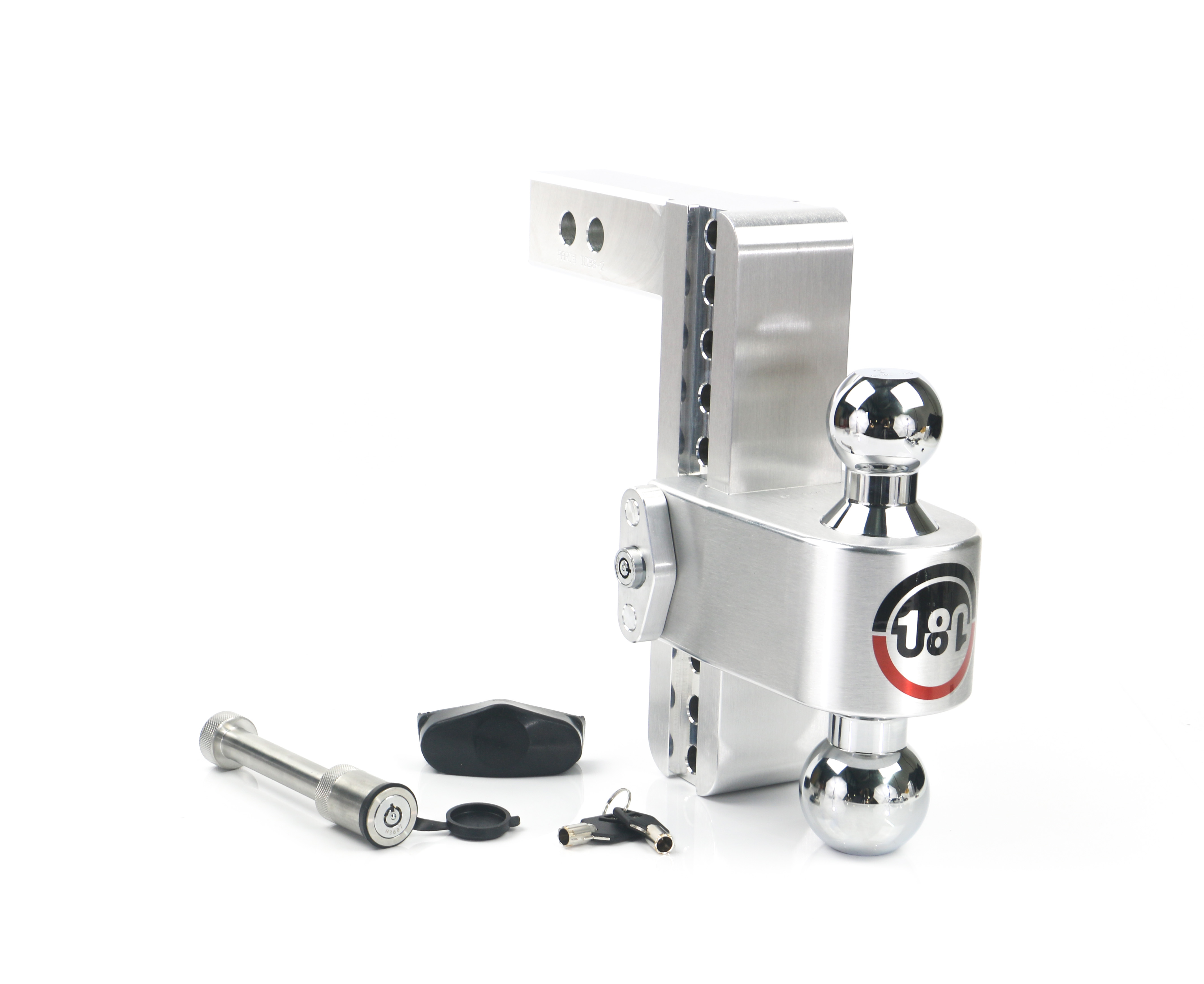 Weigh Safe 180 Hitch - Drop Hitch w/Chrome Combo Ball - 8" Drop for 2" Shank w/Hitch Pin CTB8-2-KA