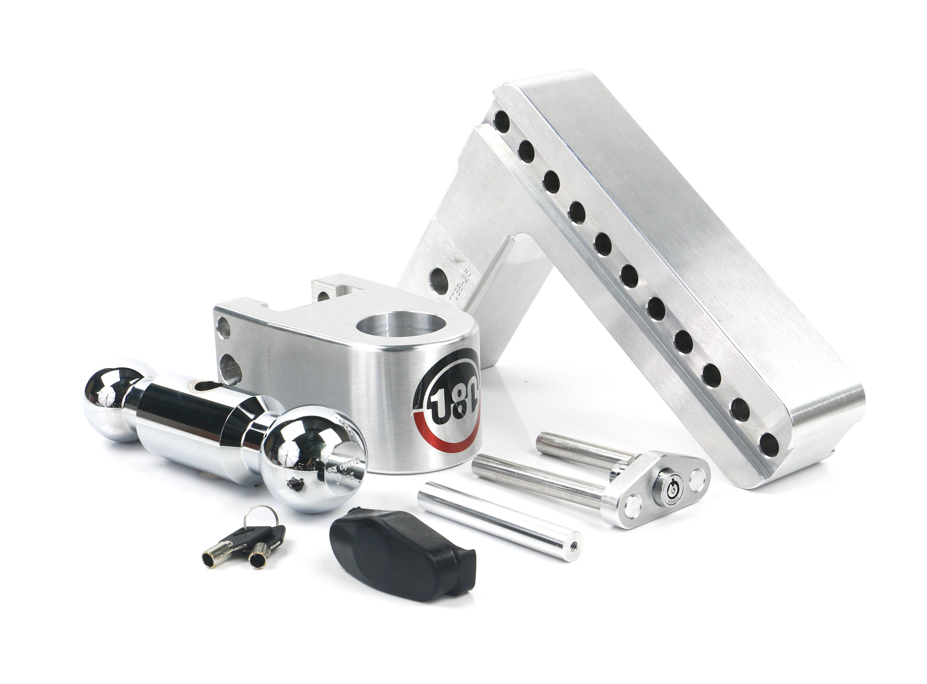 Weigh Safe 180 Hitch - Drop Hitch w/Chrome Combo Ball - 8" Drop for 2.5" Shank CTB8-2.5