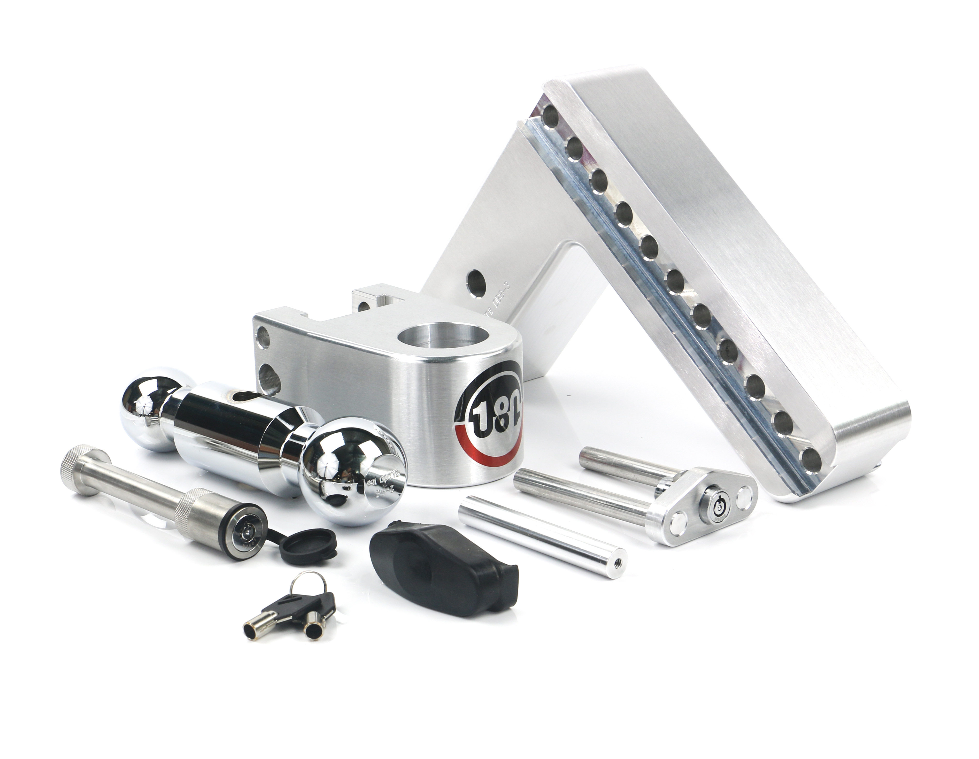 Weigh Safe 180 Hitch - Drop Hitch w/Chrome Combo Ball - 8" Drop for 3" Shank w/Hitch Pin CTB8-3-KA