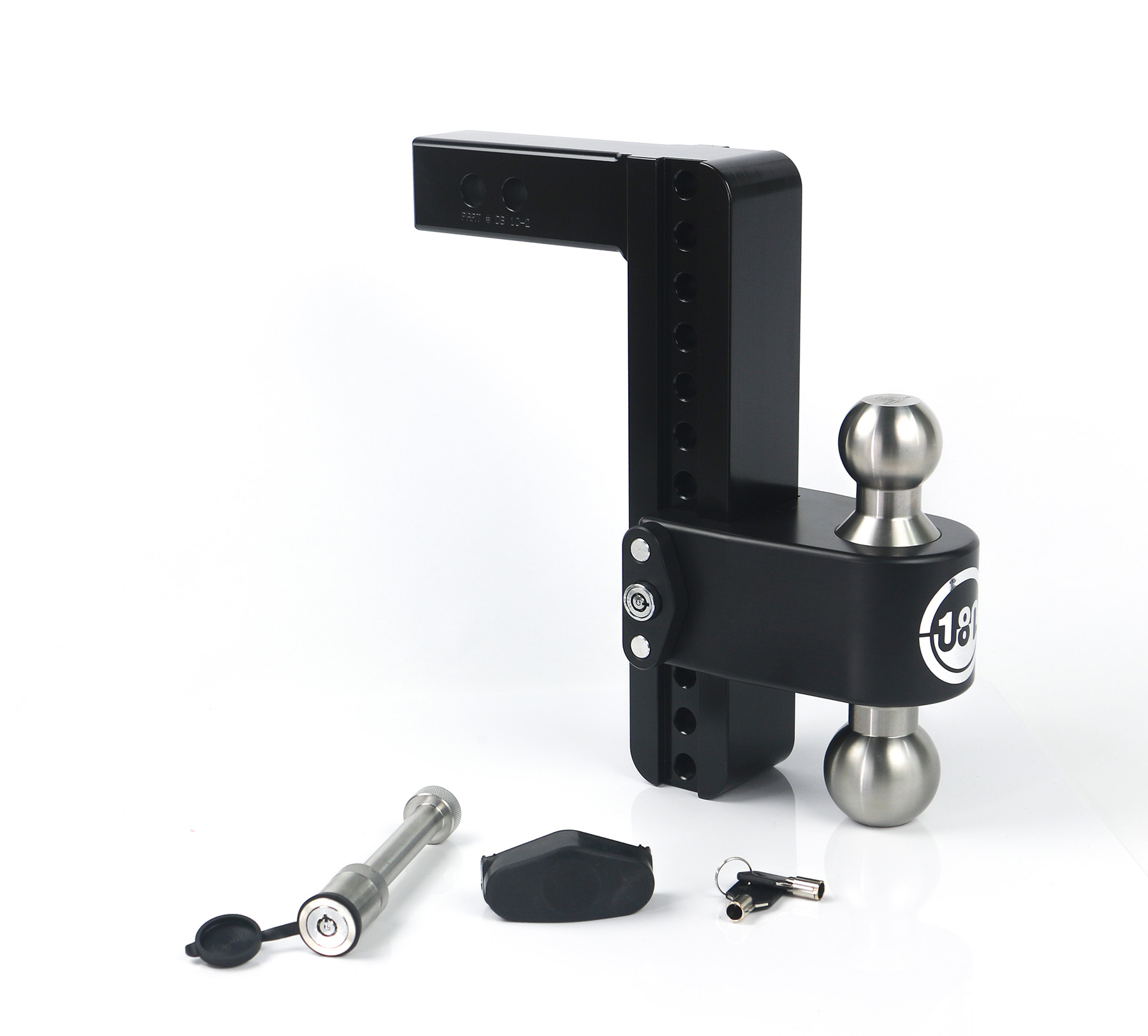 Weigh Safe Black 180 Hitch w/ SS Combo Ball 10" Drop for 2" Shank w/Hitch Pin Lock LTB10-2-KA-CER-BLA