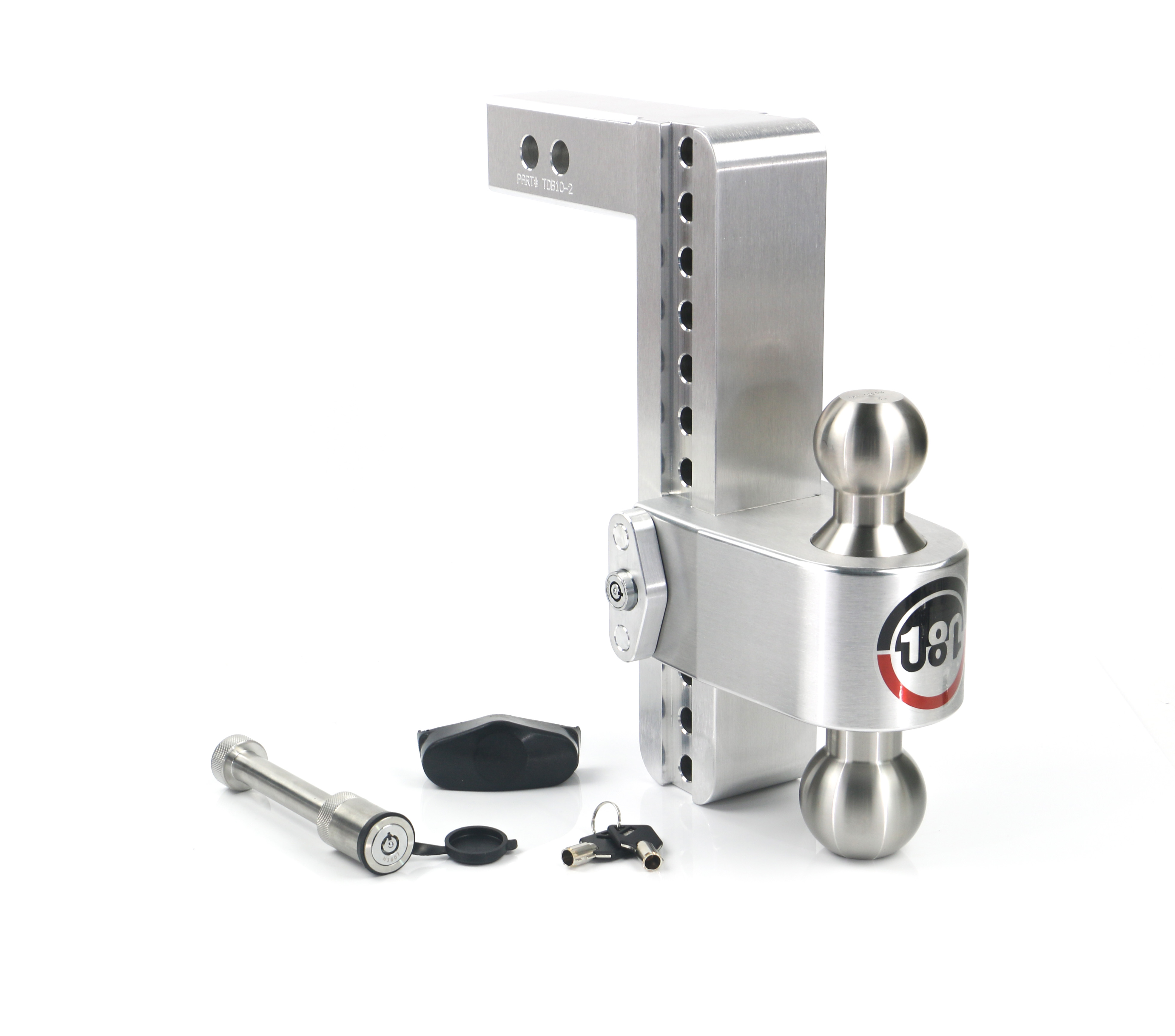 Weigh Safe 180 Hitch - Drop Hitch w/SS Combo Ball - 10" Drop for 2" Shank w/Hitch Pin LTB10-2-KA
