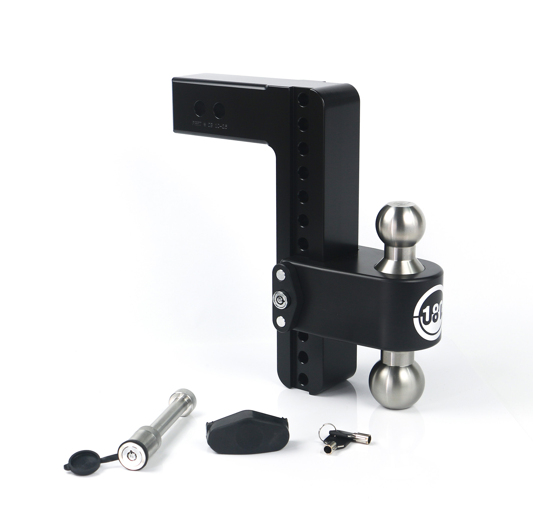 Weigh Safe Black 180 Hitch w/ SS Combo Ball 10" Drop for 2.5" Shank - w/Hitch Pin Lock LTB10-2.5-KA-CER-BLA