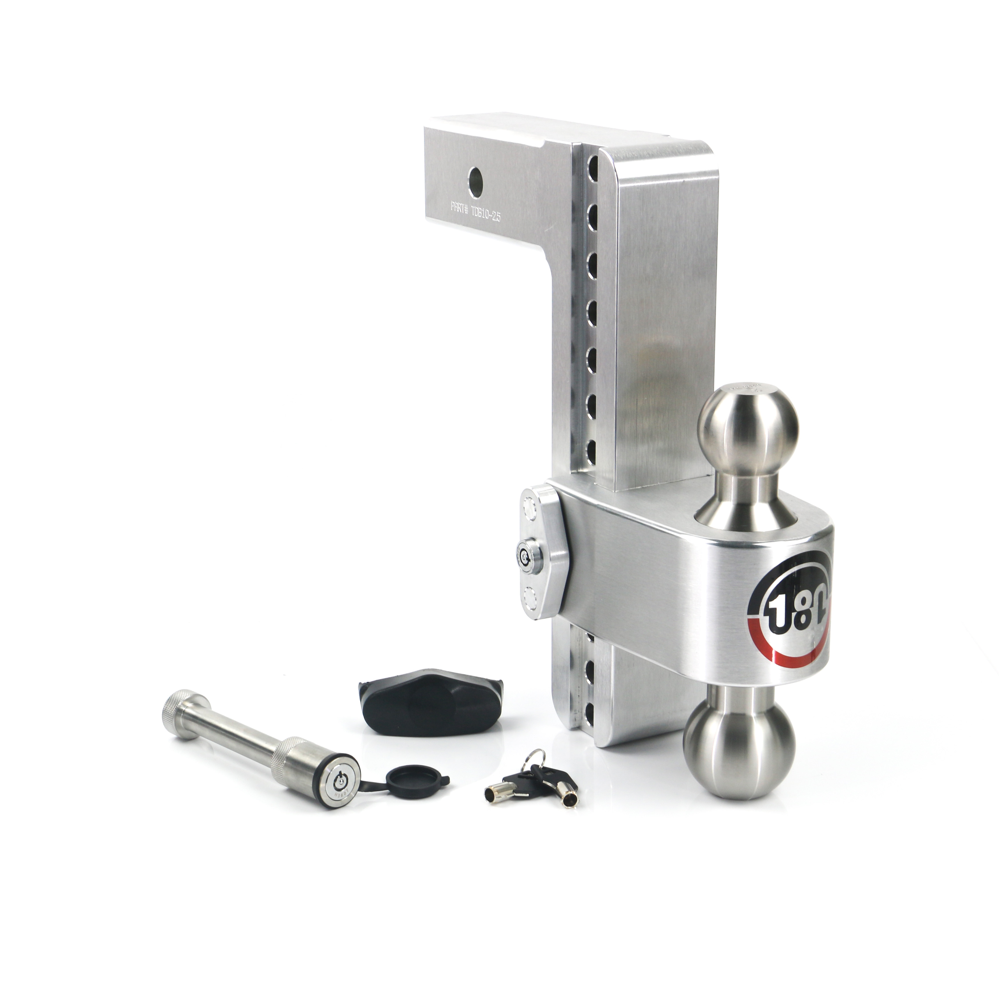 Weigh Safe 180 Hitch - Drop Hitch w/SS Combo Ball -  10" Drop for 2.5" Shank w/Hitch Pin LTB10-2.5-KA