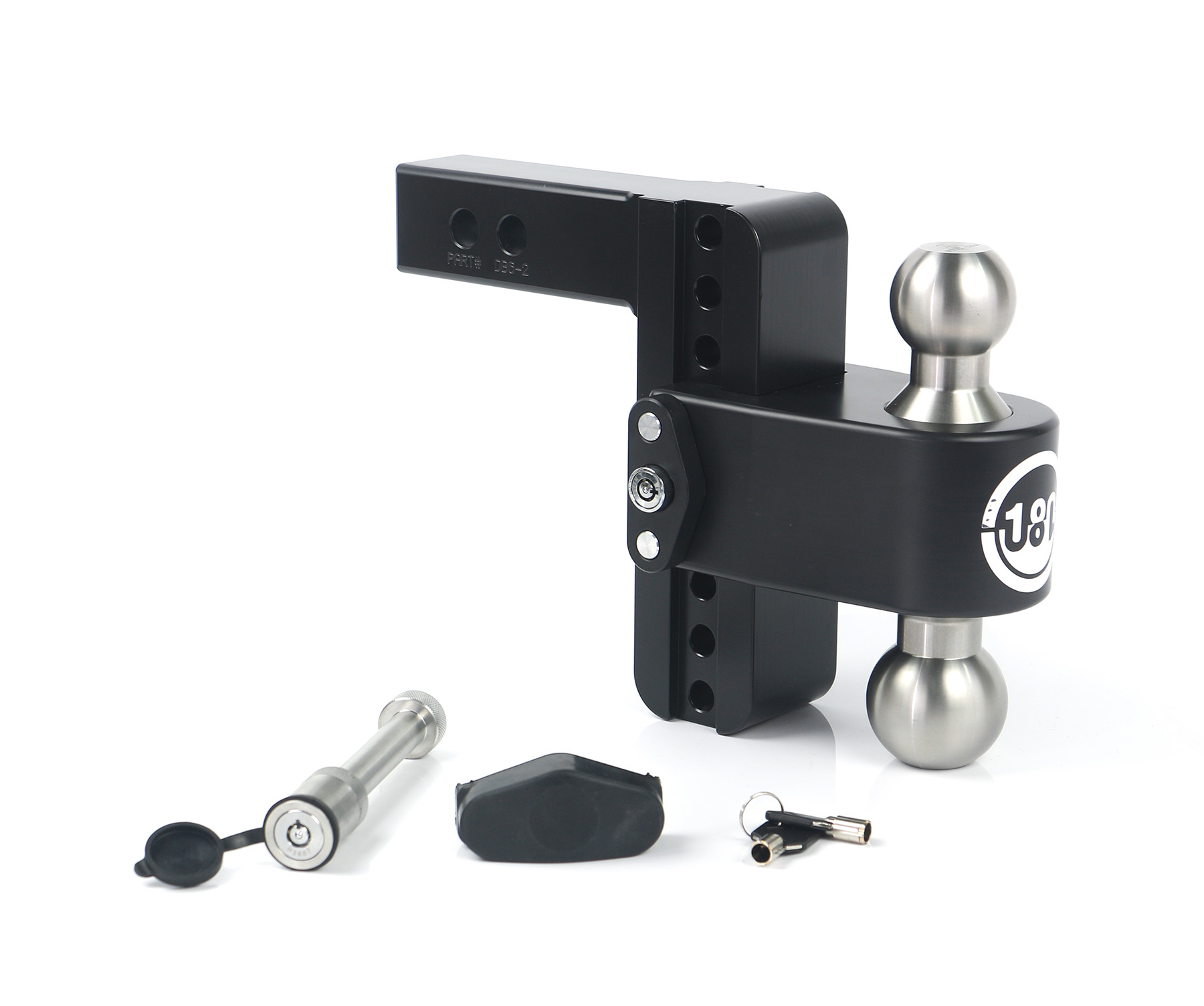 Weigh Safe Black 180 Hitch w/ SS Combo Ball 6" Drop for 2" Shank w/Hitch Pin Lock LTB6-2-KA-CER-BLA