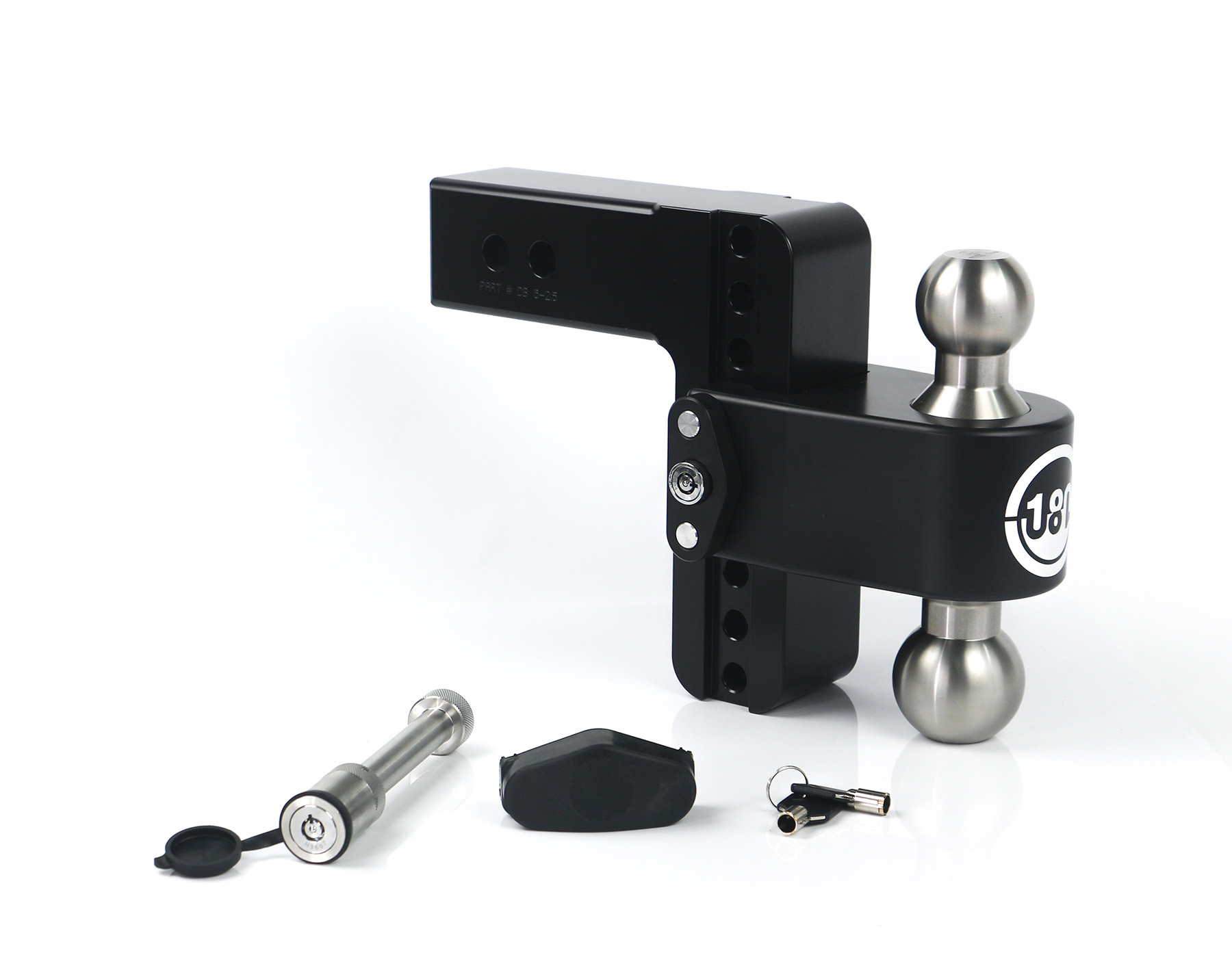 Weigh Safe Black 180 Hitch w/ SS Combo Ball 6" Drop for 2.5" Shank w/Hitch Pin Lock LTB6-2.5-KA-CER-BLA