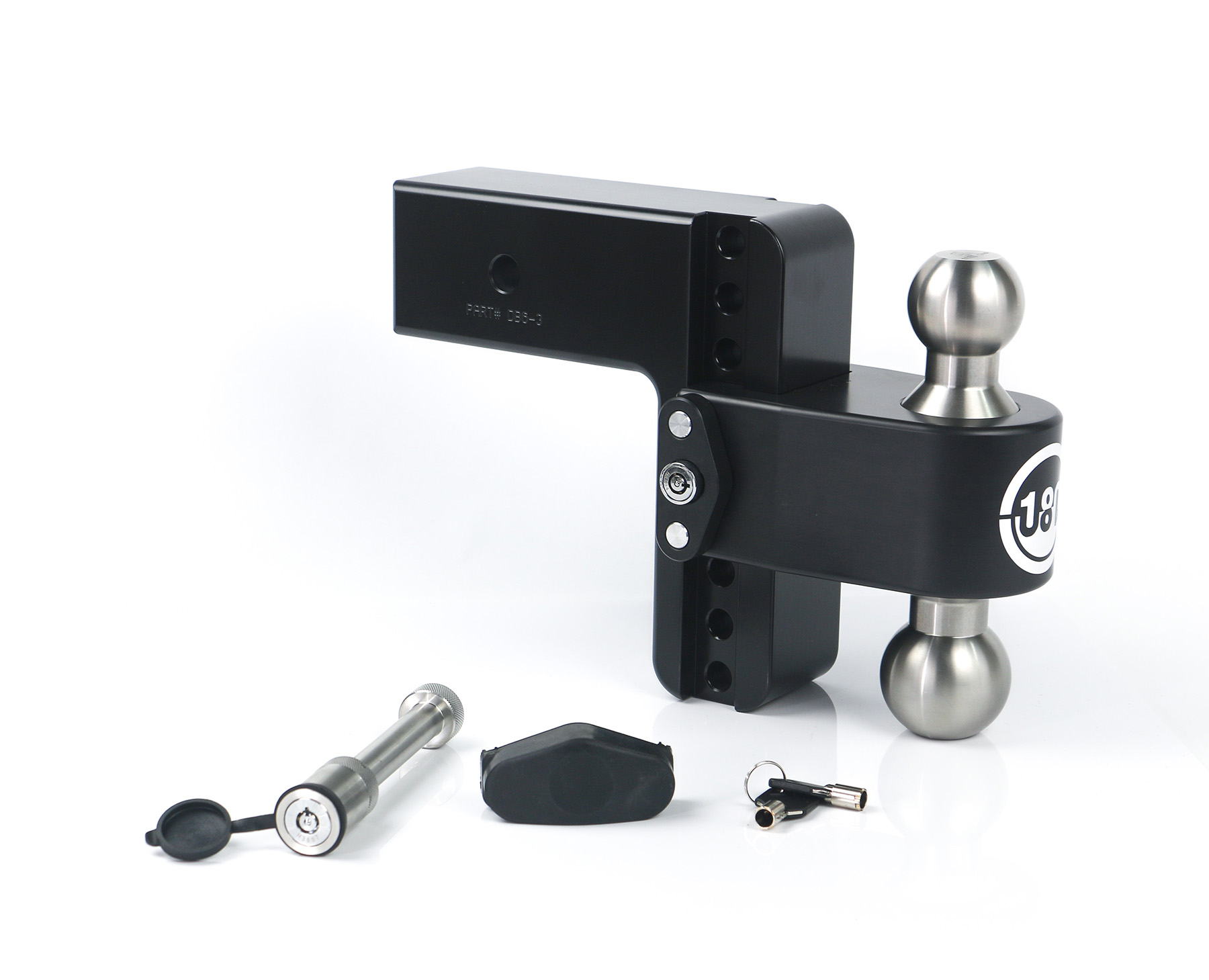 Weigh Safe Black 180 Hitch w/ SS Combo Ball 6" Drop for 3" Shank w/Hitch Pin Lock LTB6-3-KA-CER-BLA