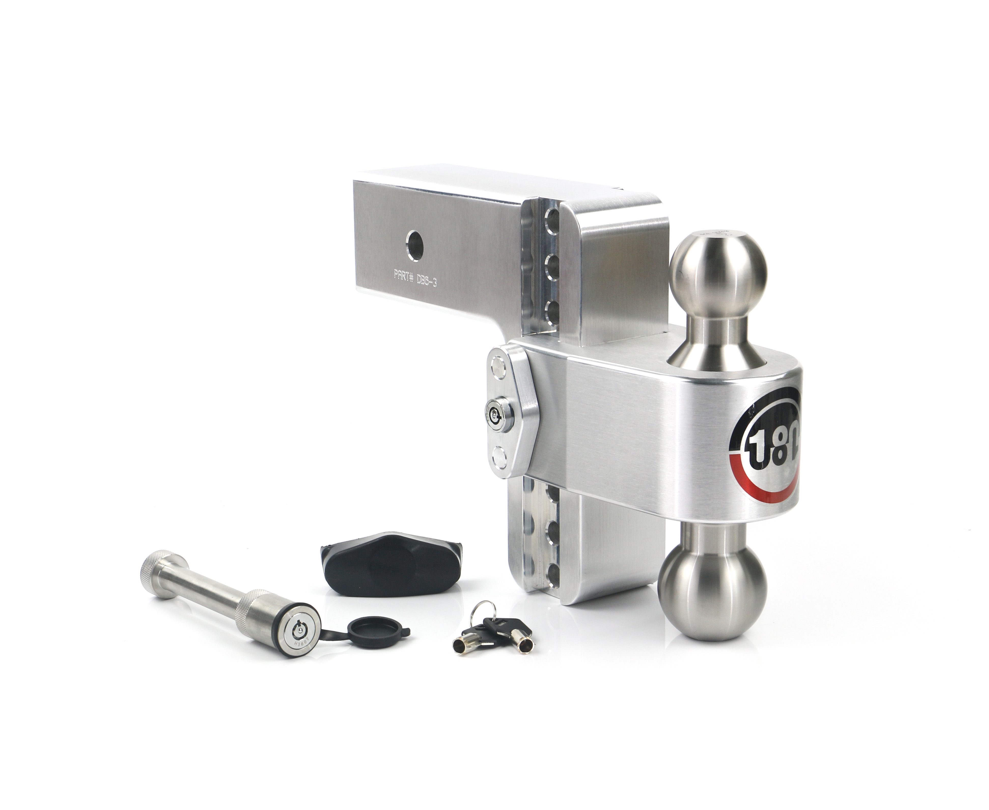 Weigh Safe 180 Hitch - Drop Hitch w/SS Combo Ball - 6" Drop for 3" Shank w/Hitch Pin LTB6-3-KA