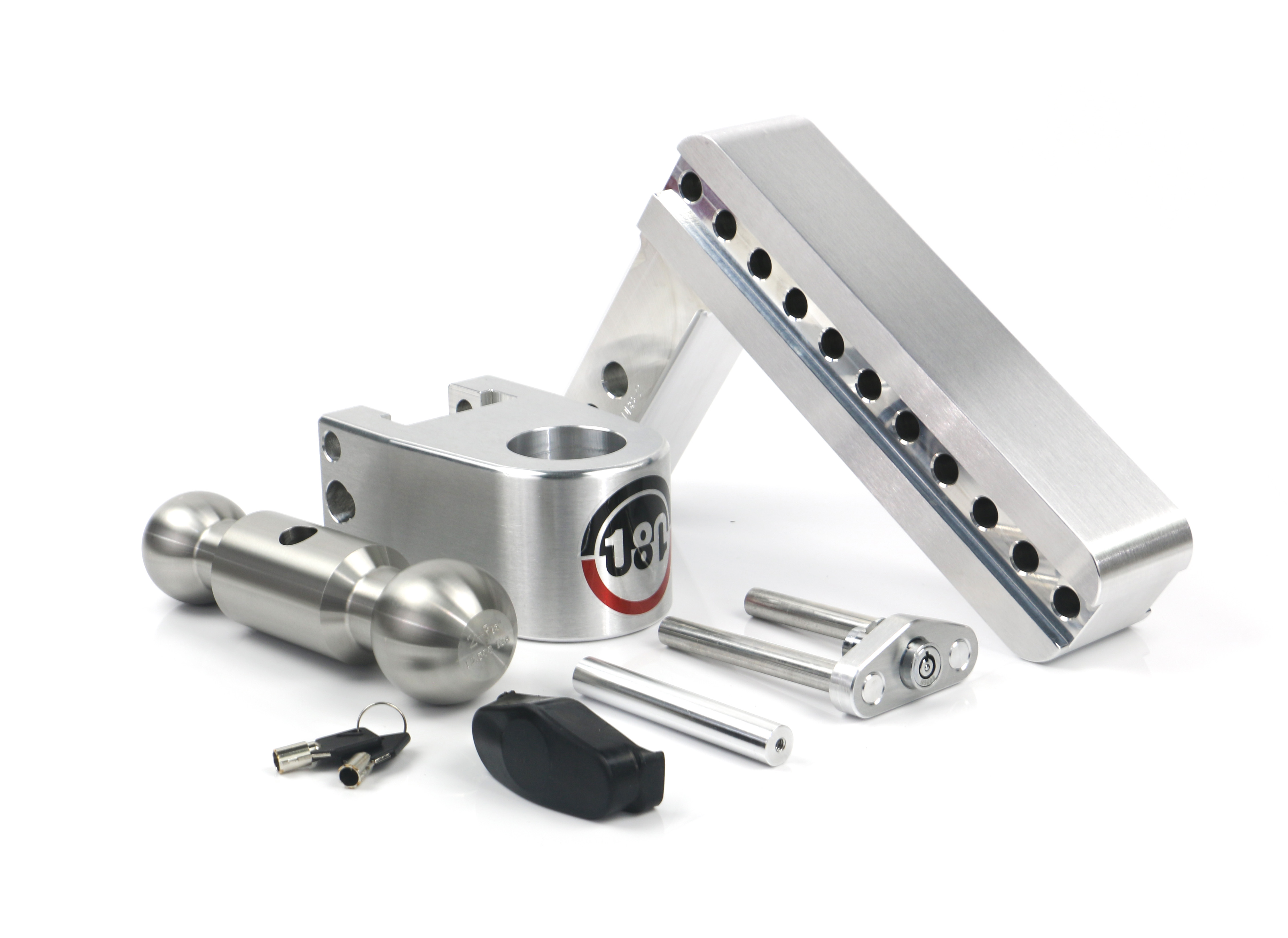 Weigh Safe 180 Hitch - Drop Hitch w/SS Combo Ball -  8" Drop for 2" Shank LTB8-2