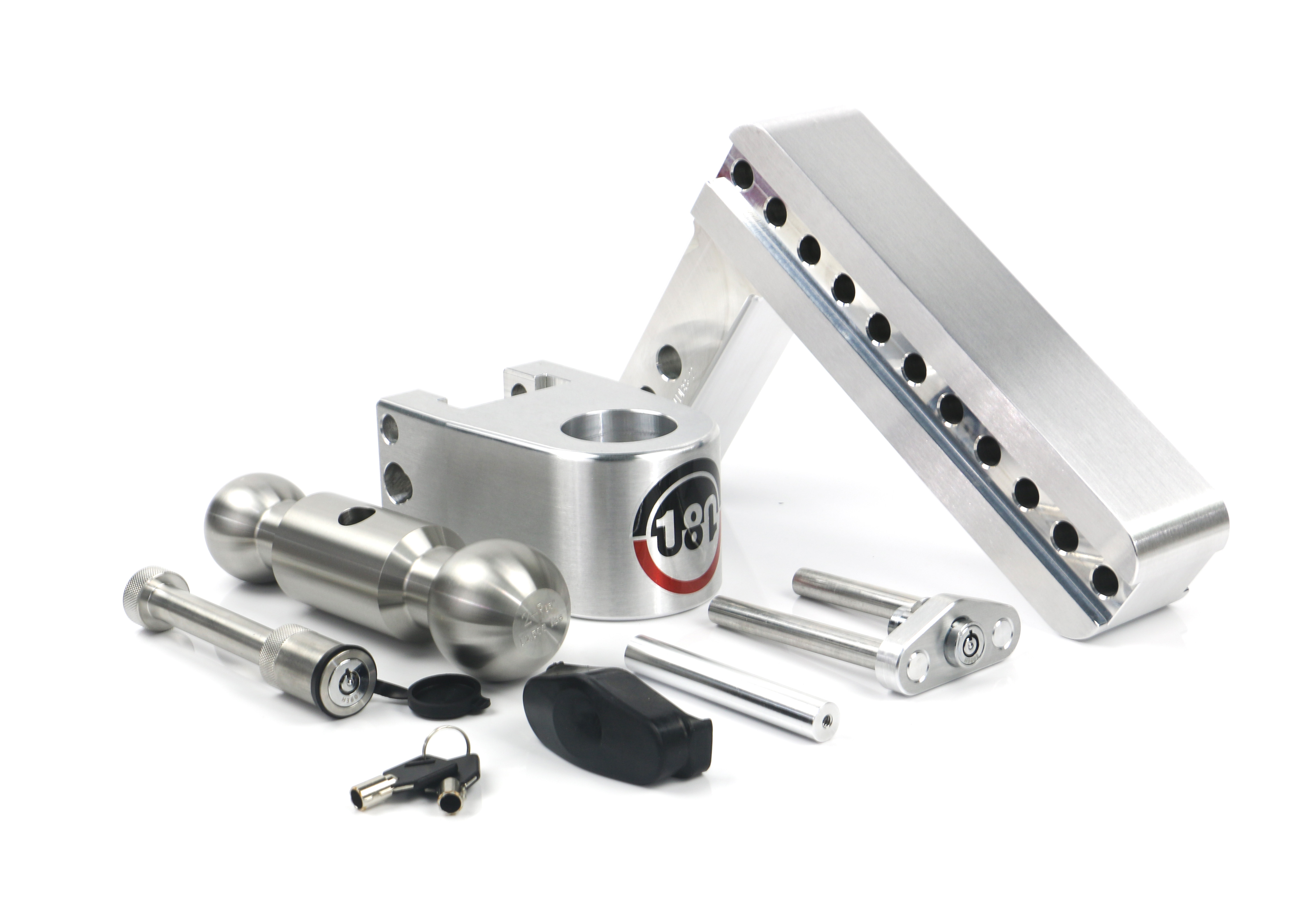 Weigh Safe 180 Hitch - Drop Hitch w/SS Combo Ball -  8" Drop 2" Shank w/Hitch Pin LTB8-2-KA