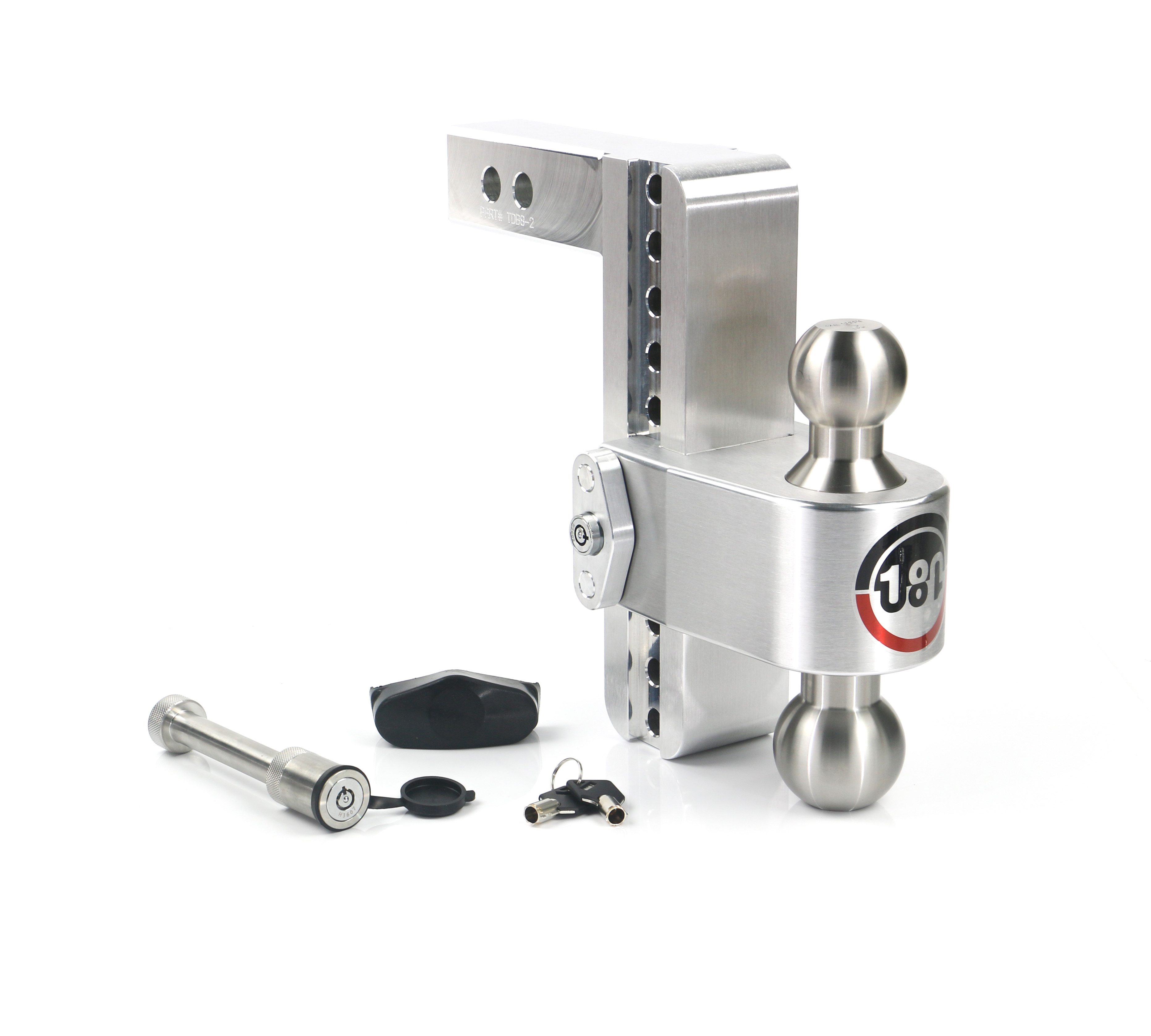 Weigh Safe 180 Hitch - Drop Hitch w/SS Combo Ball -  8" Drop 2" Shank w/Hitch Pin LTB8-2-KA