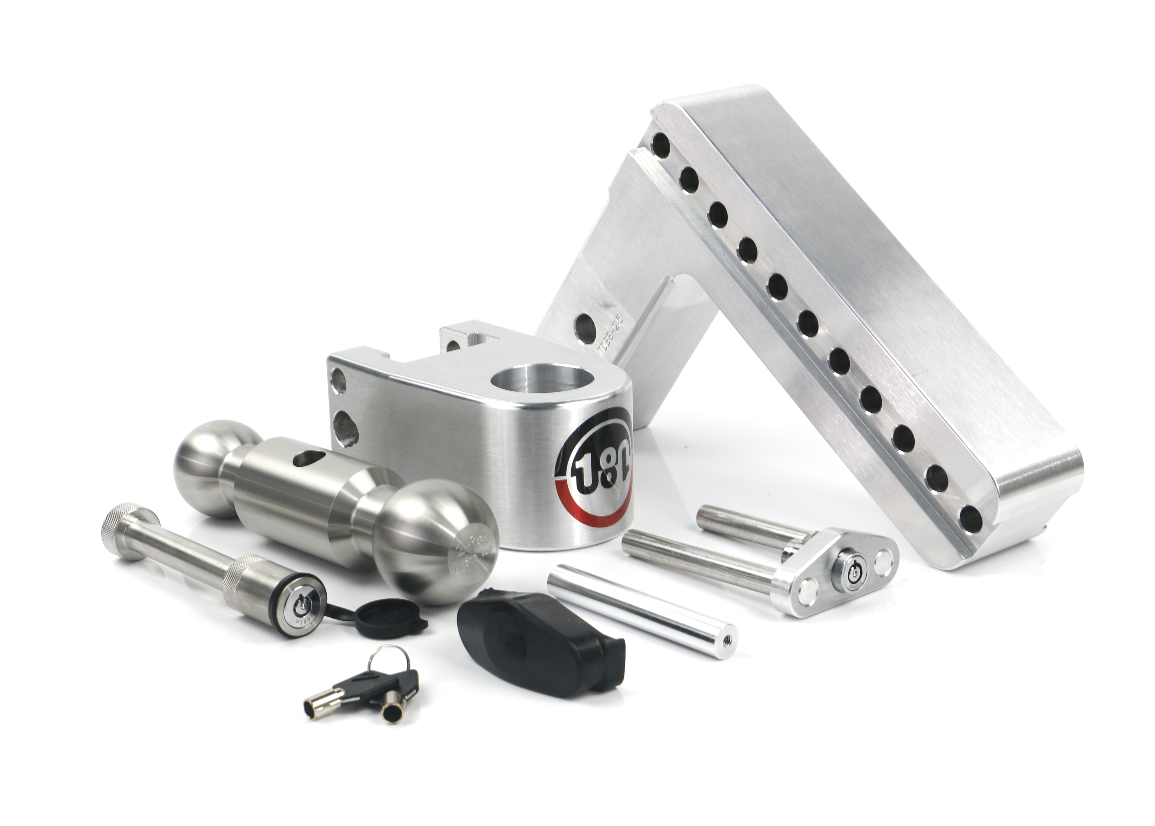 Weigh Safe 180 Hitch - Drop Hitch w/SS Combo Ball - 8" Drop for 2.5" Shank w/Hitch Pin LTB8-2.5-KA