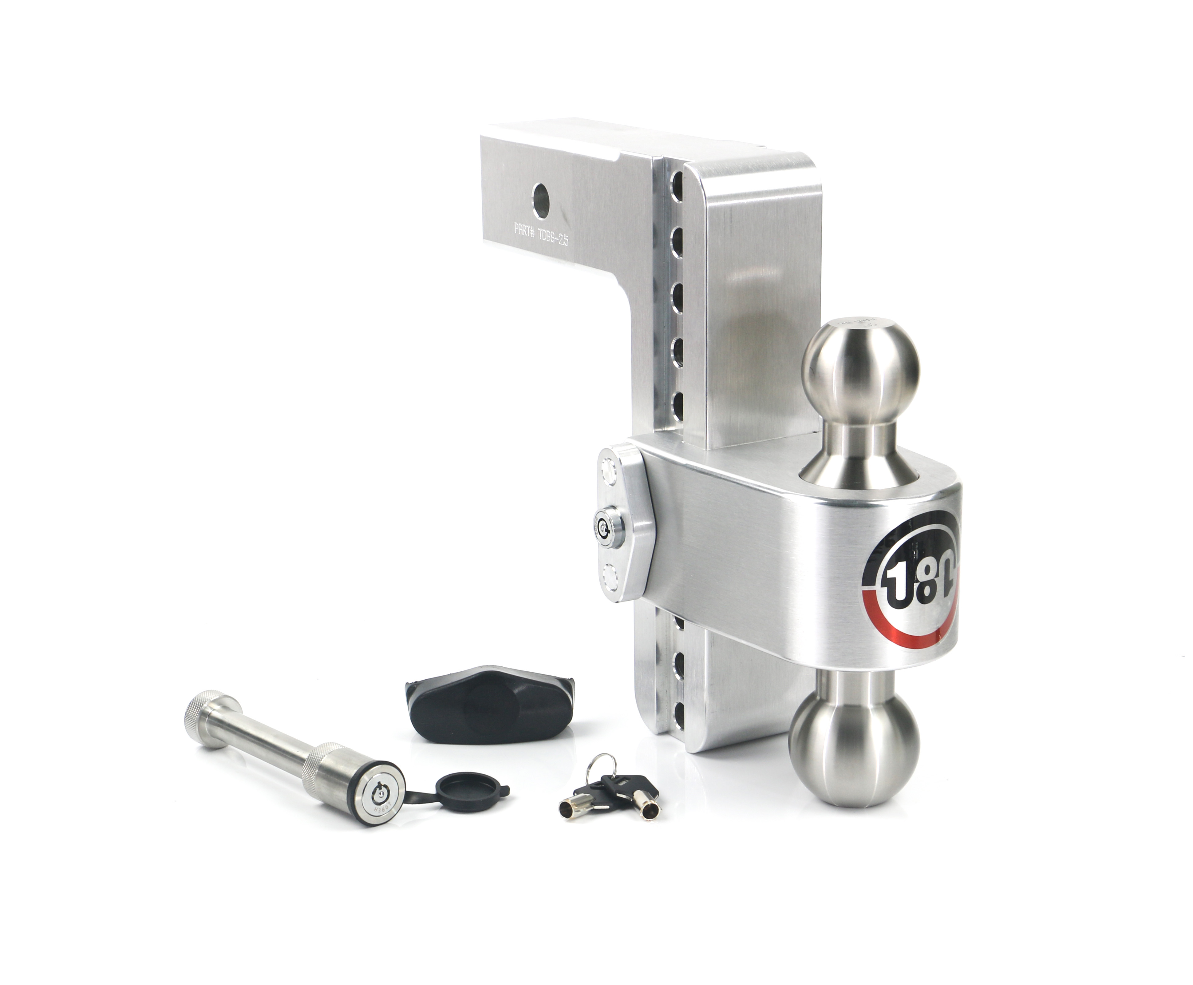 Weigh Safe 180 Hitch - Drop Hitch w/SS Combo Ball - 8" Drop for 2.5" Shank w/Hitch Pin LTB8-2.5-KA