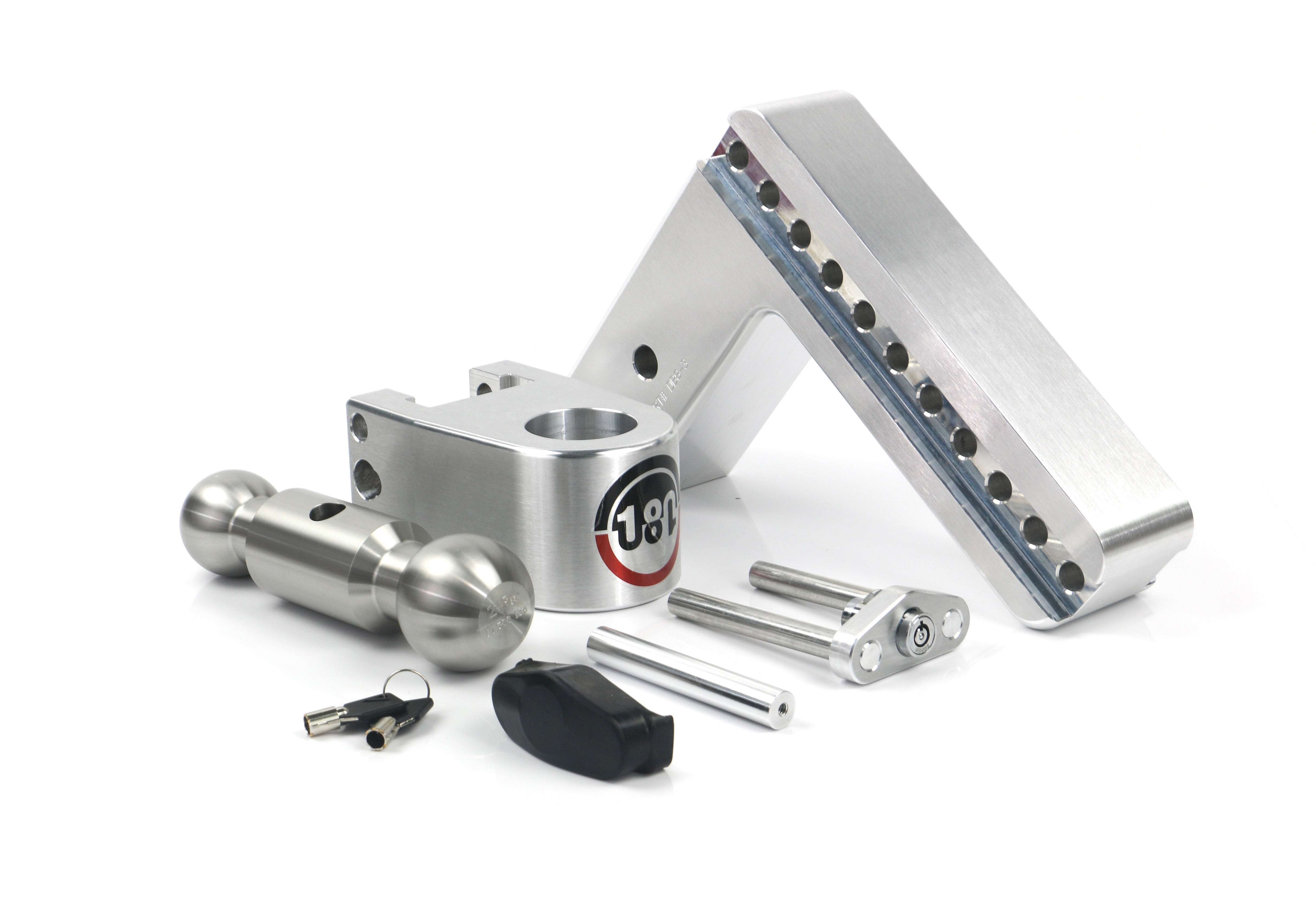 Weigh Safe 180 Hitch - Drop Hitch w/SS Combo Ball - 8" Drop for 3" Shank LTB8-3