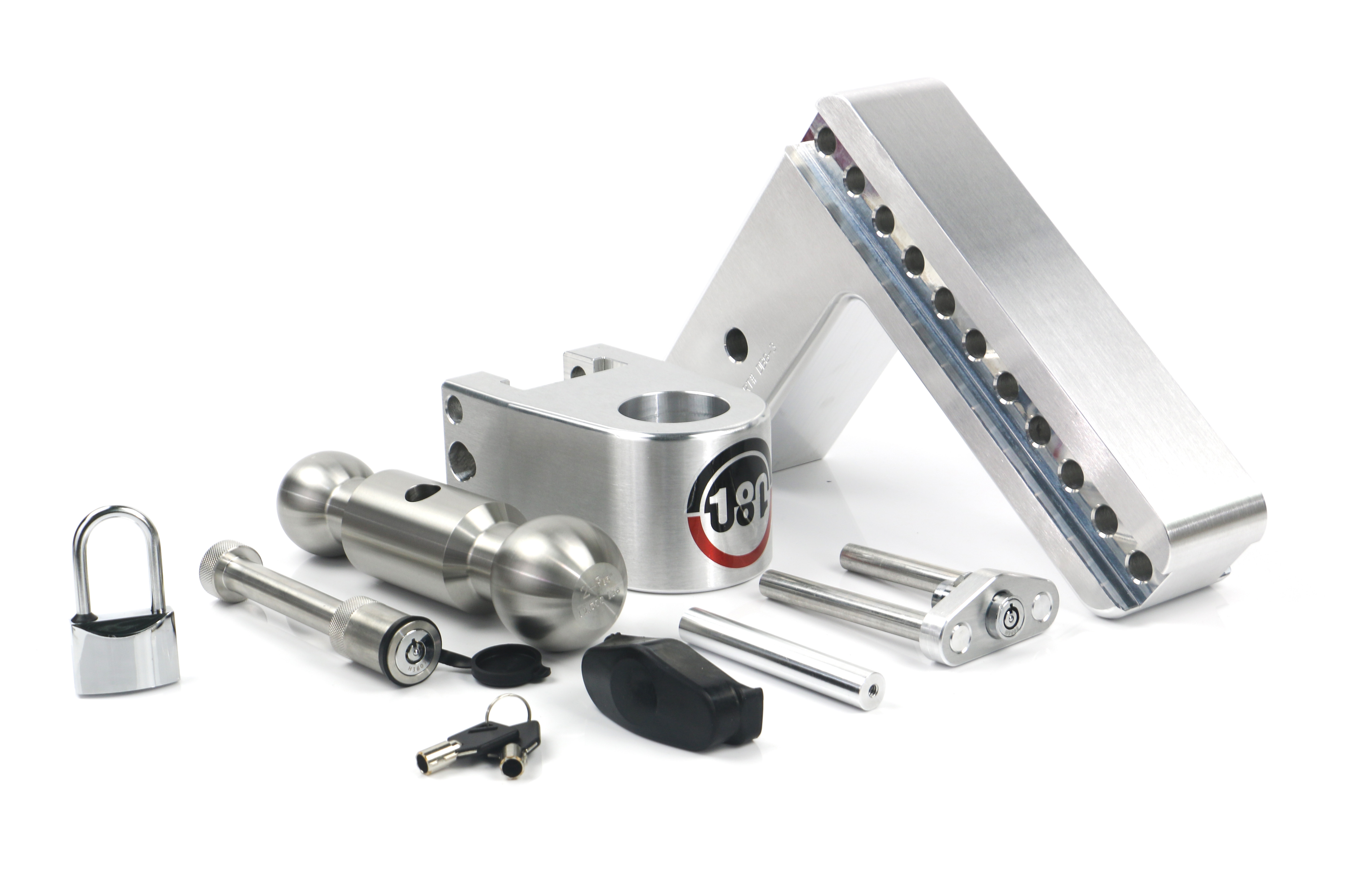 Weigh Safe 180 Hitch - Drop Hitch w/SS Combo Ball - 8" Drop for 3" Shank w/Hitch Pin LTB8-3-KA