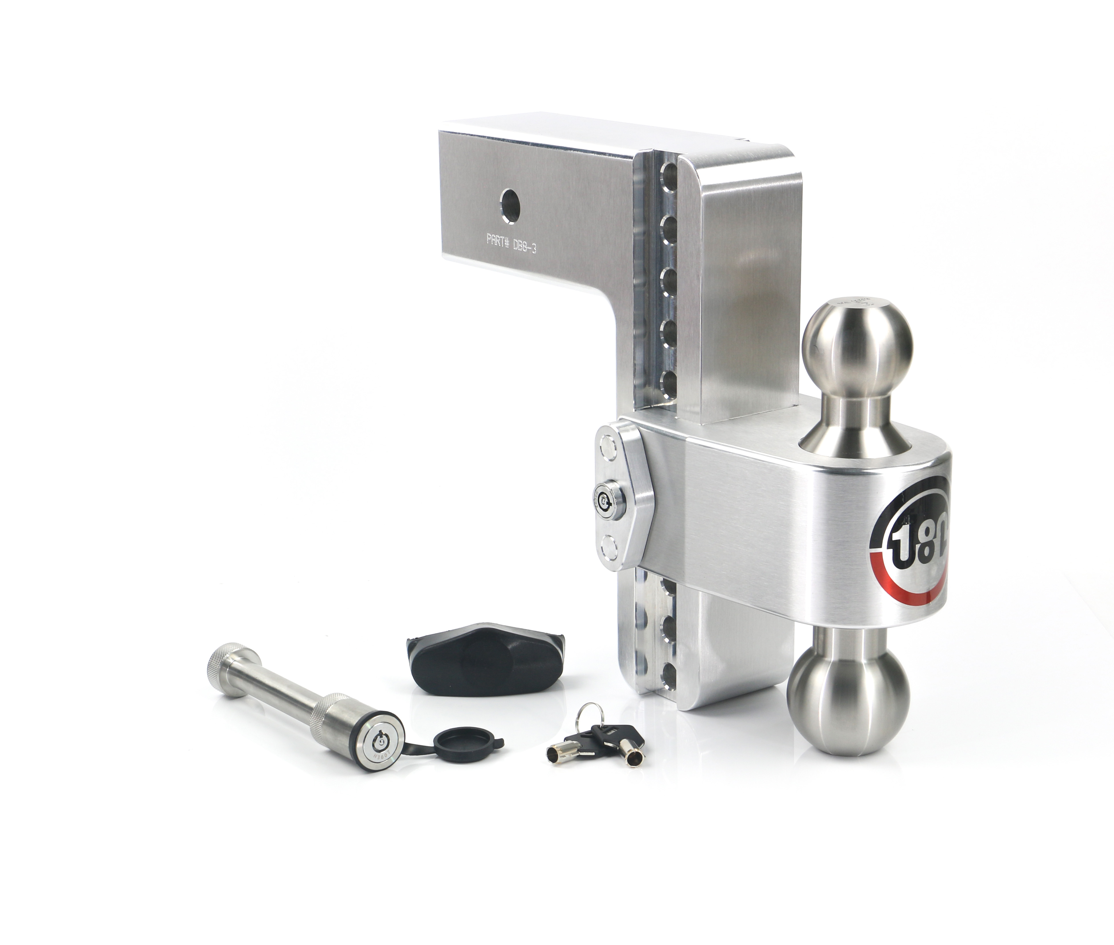 Weigh Safe 180 Hitch - Drop Hitch w/SS Combo Ball - 8" Drop for 3" Shank w/Hitch Pin LTB8-3-KA
