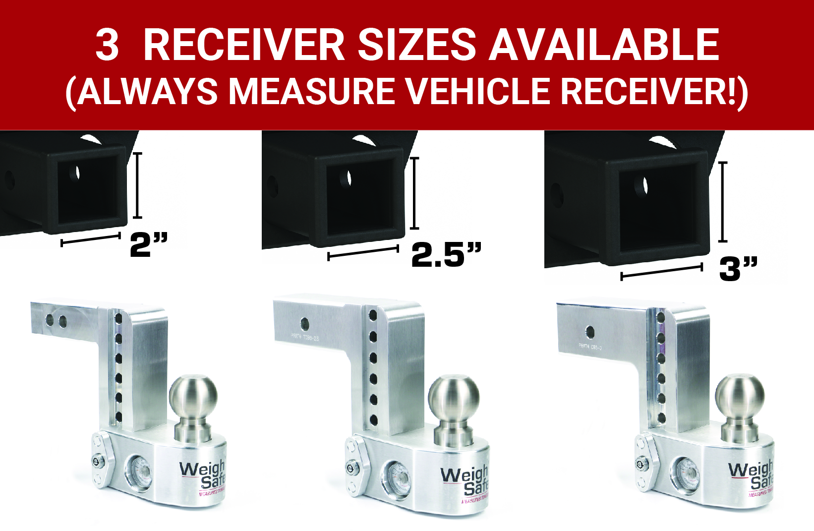 Weigh Safe Weigh Safe Adjustable Drop Hitch - 10" Drop for 2" Shank WS10-2