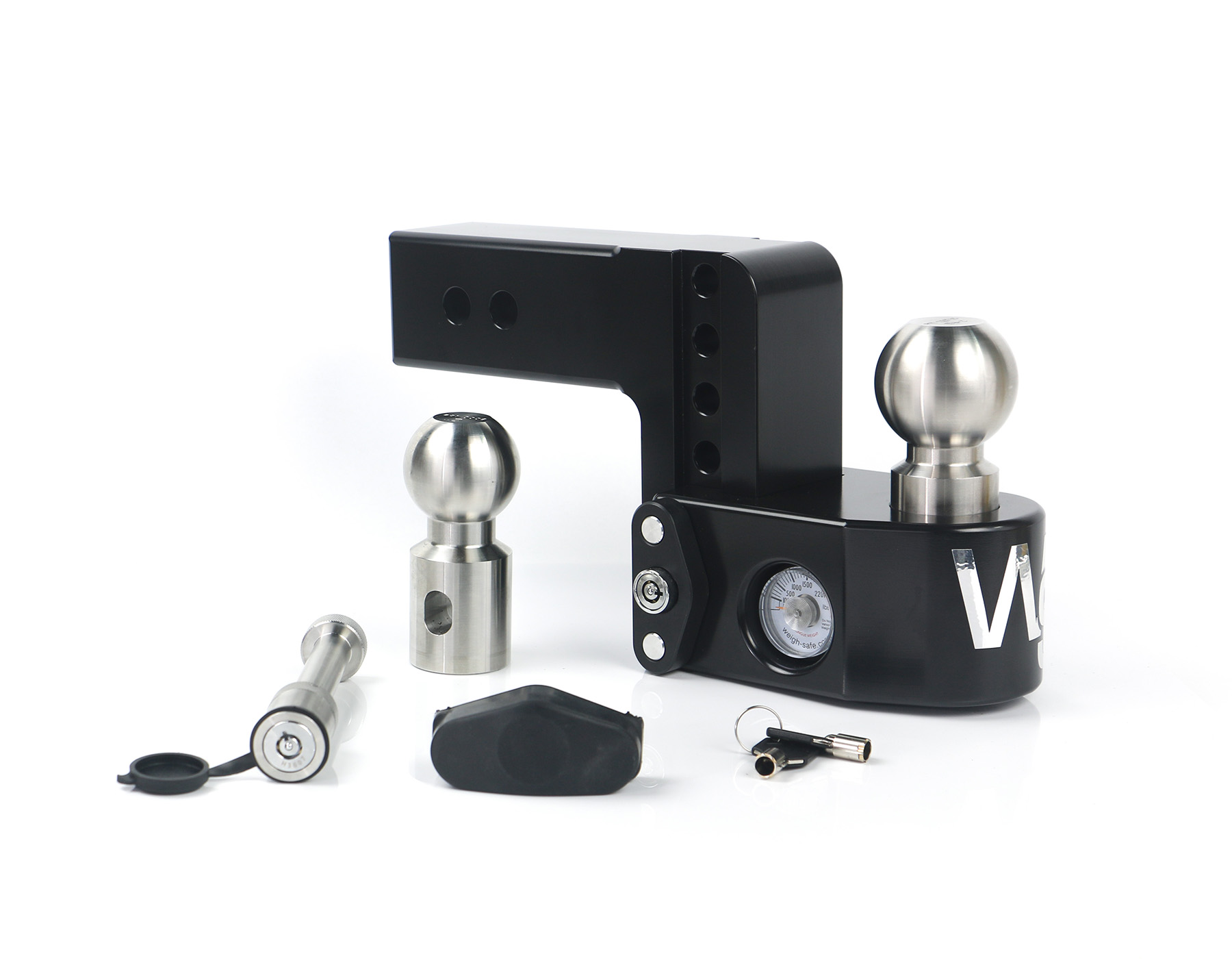 Weigh Safe Black Weigh Safe Drop Hitch - 4" Drop for 2.5" Shank w/Hitch Pin Lock WS4-2.5-KA-CER-BLA