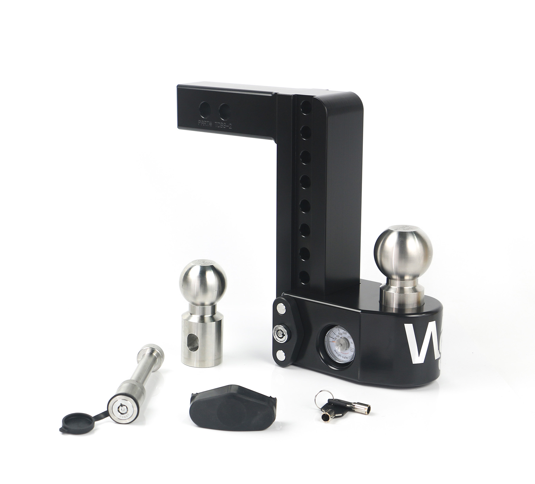 Weigh Safe Black Weigh Safe Drop Hitch for 8" Drop for 2" Shank w/Hitch Pin Lock WS8-2-KA-CER-BLA